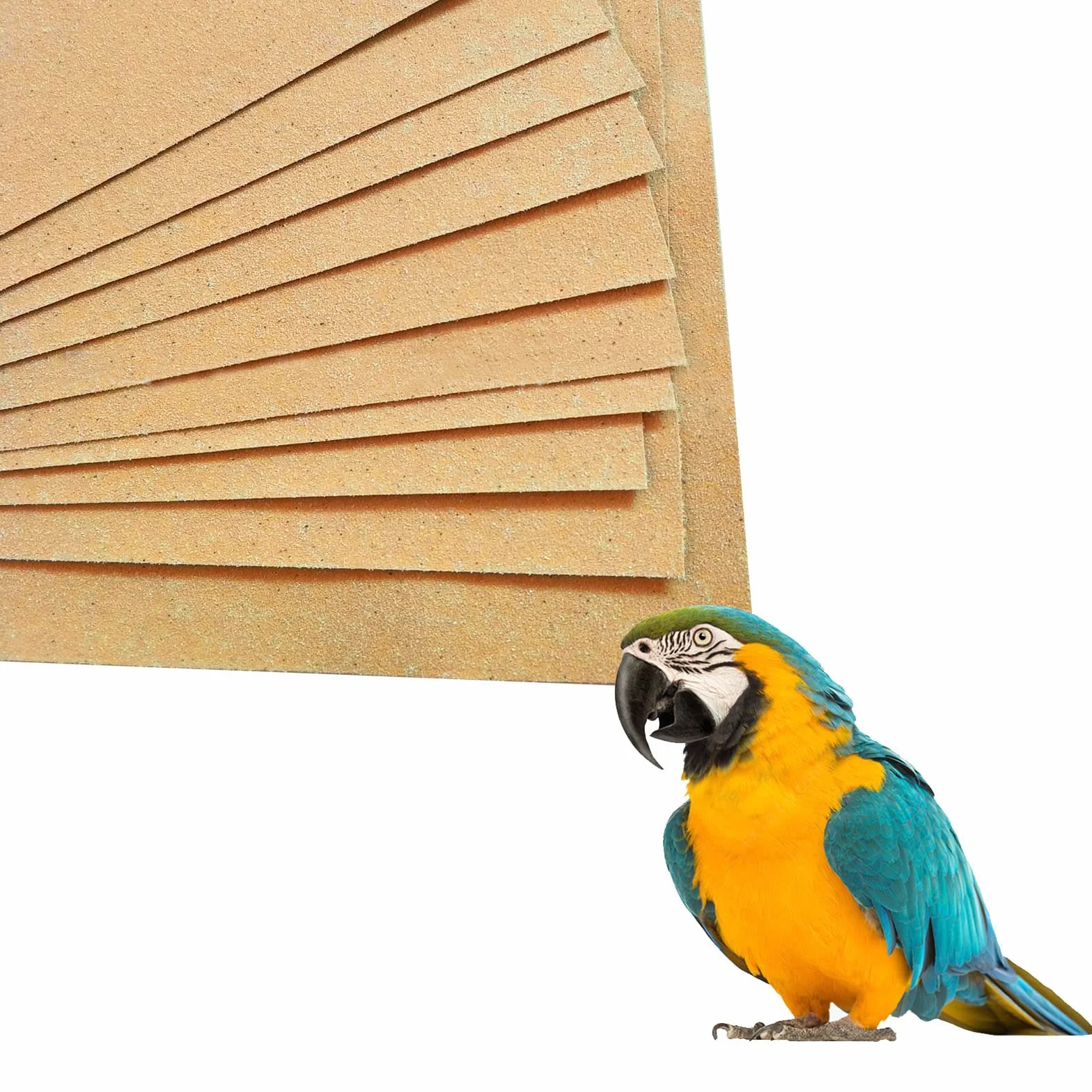 Carta per Ghiaia per Gabbie per Uccelli 43 x 28 cm, Rivestimento per Ghiaia per Uccelli, Carta Vetrata per Animali Domestici