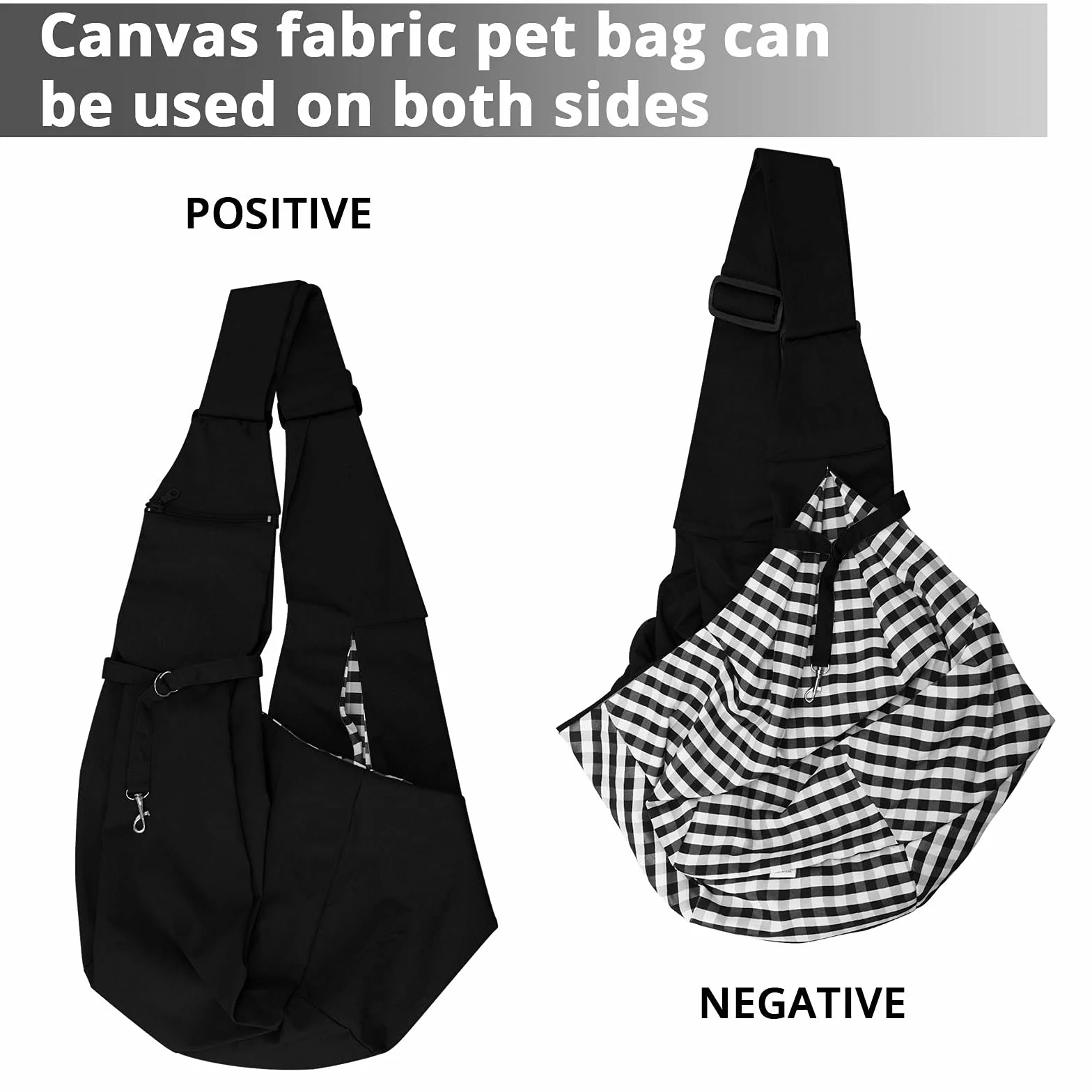Borsa da trasporto per cani e altri animali da compagnia, regolabile, traspirante, adatta per passeggiate e attività all'aria aperta (nero)