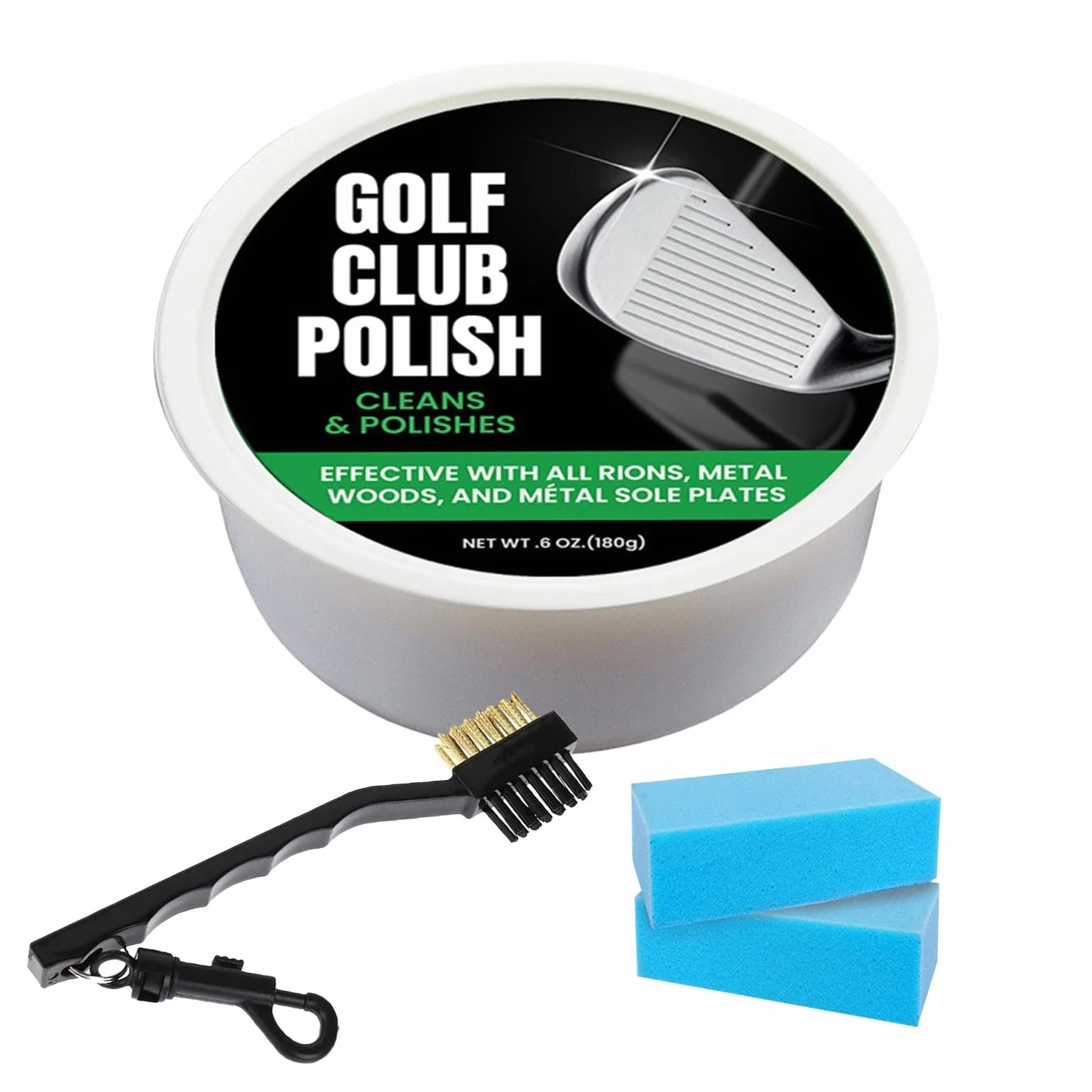 Pasta lucidante per mazze da golf, balsamo lucidante per mazze da golf, balsamo lucidante per mazze da golf, rimozione graffi inodore, kit di attrezzi da golf per tutti i ferri da golf