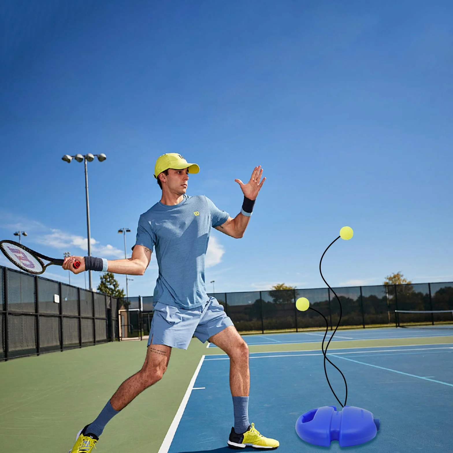 Allenatore Tennis Bambino Principiante Strumento Allenamento Palla Esercizio Auto Studio Rimbalzo Battiscopa