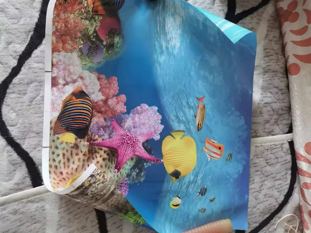 2 Pezzi Acquario Poster Sott'Acqua Fish Tank Sfondo Poster Addensare Adesivo PVC Statico Adesivo Sfondo Carta Decorativa Adesivi (30 * 62cm)