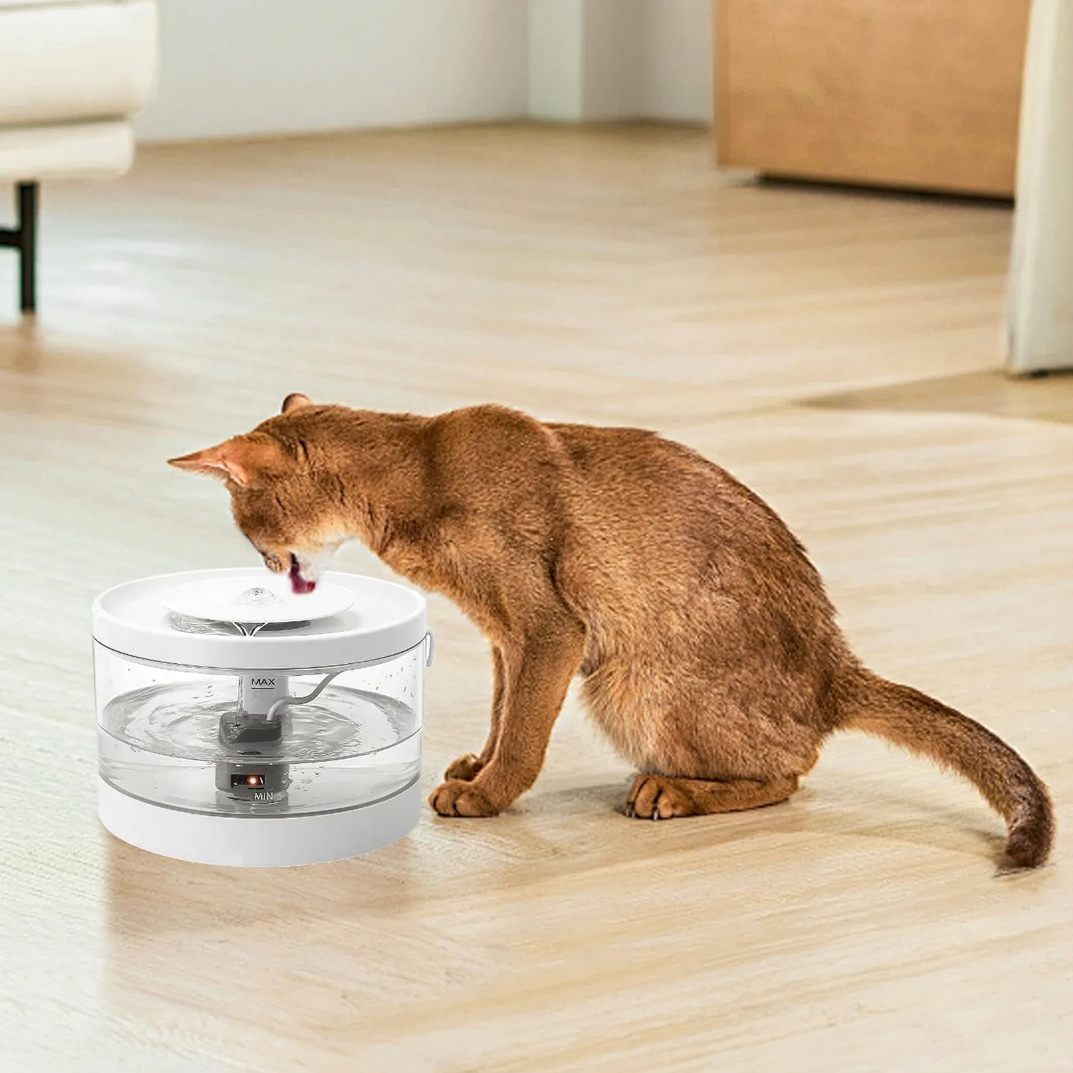 Distributore D'Acqua Per Animali Dispenser Intelligente Silenzioso Grande | Fontana Elettrica Per Adatto Ad Animali Domestici Gatti Cuccioli Casa Soggiorno Pavimento Angolo