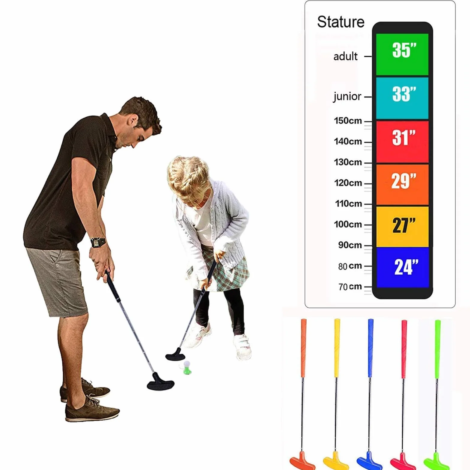 CRESTGOLF Golf Putter, Golf Putter per gli uomini e le donne, 2/6 Pack Due-Way Putter Mini Golf Putter per gli utenti Destri o Sinistri Golf Club Bi-direzionale Gomma Putter.