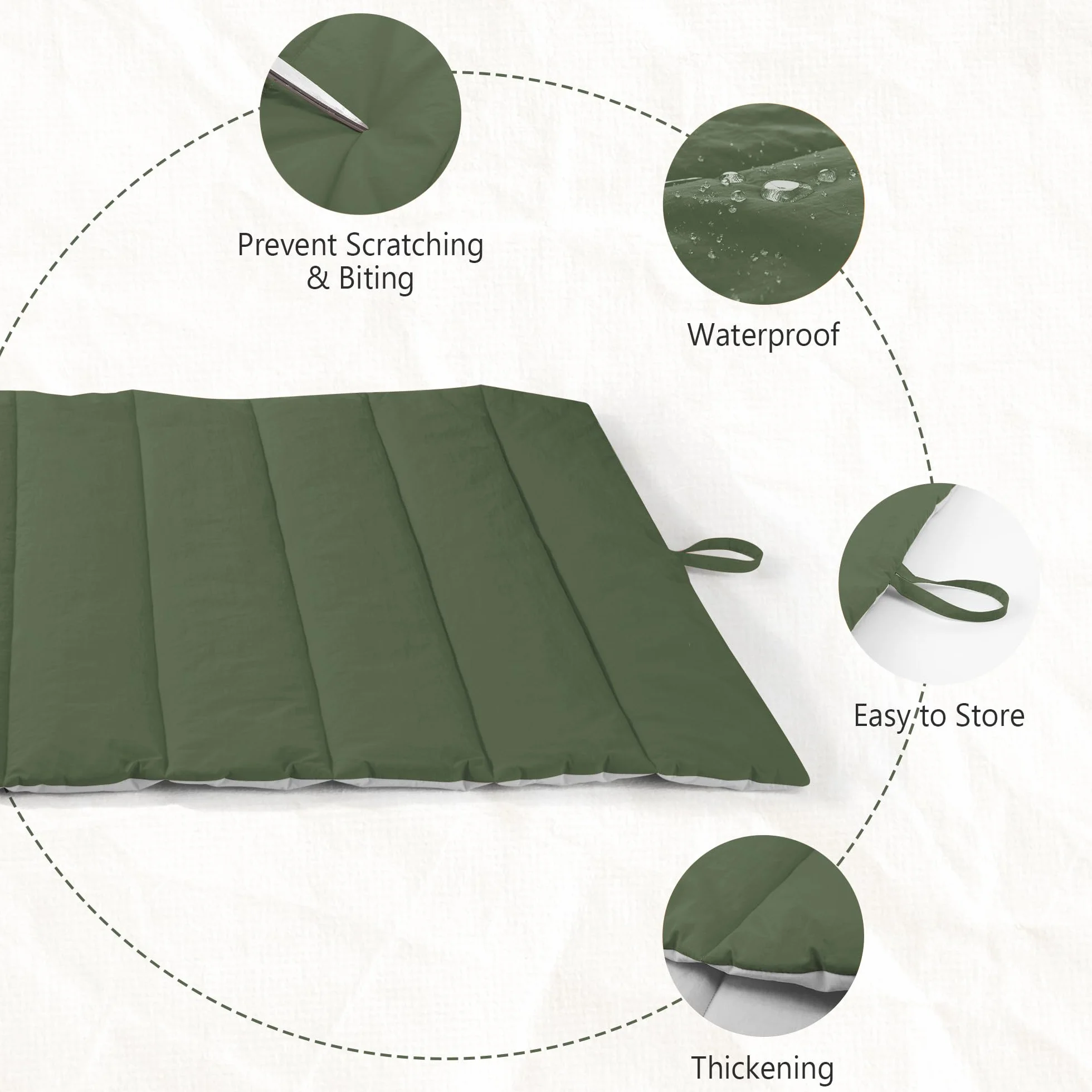 Cuccia Cane Grande Impermeabile Pieghevole per Interno Esterno 76x48cm Verde Grigio