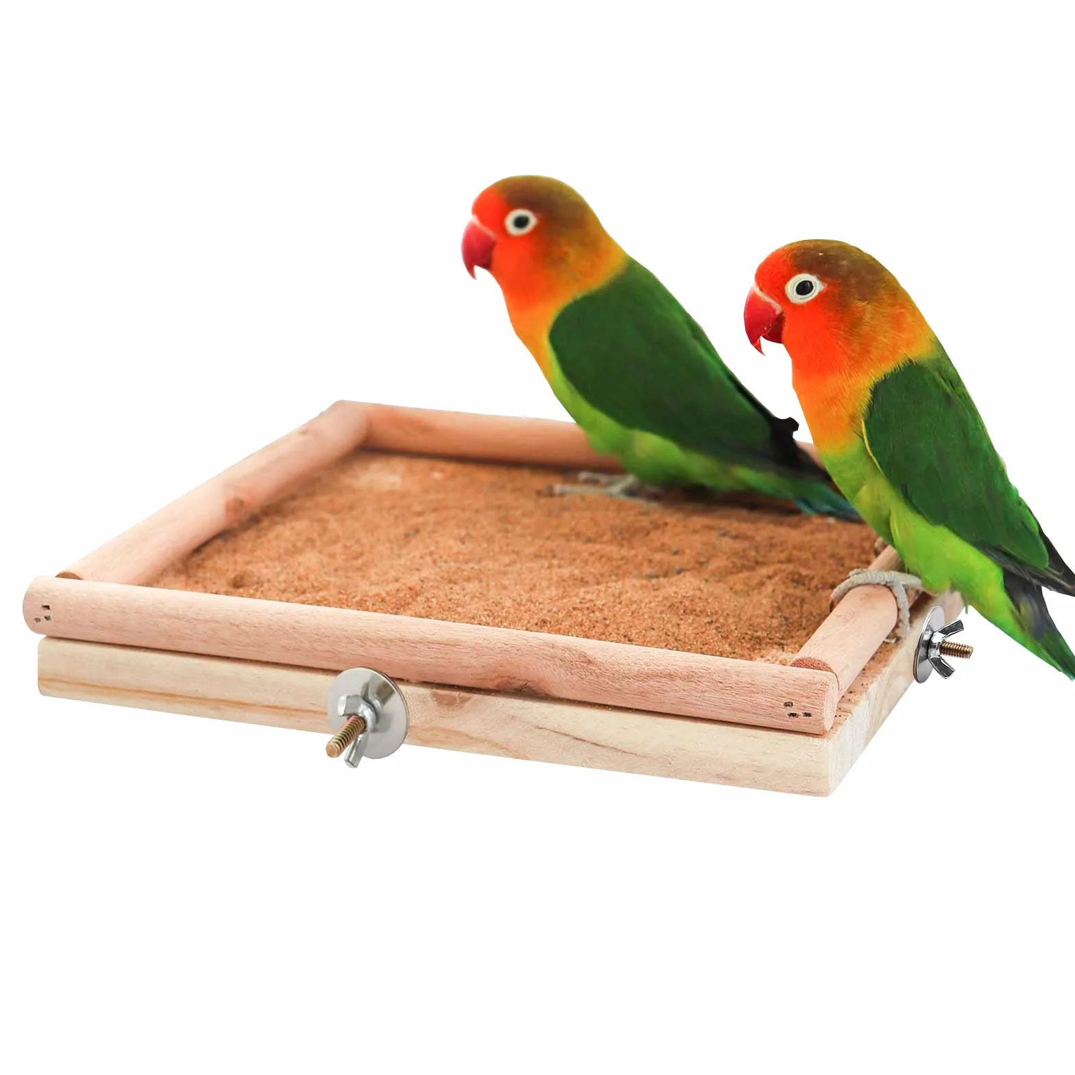 Piattaforma Appollaiatoio per Uccelli in Legno Naturale 20x20 cm per Gabbie Pappagalli Pappagallini Inseparabili