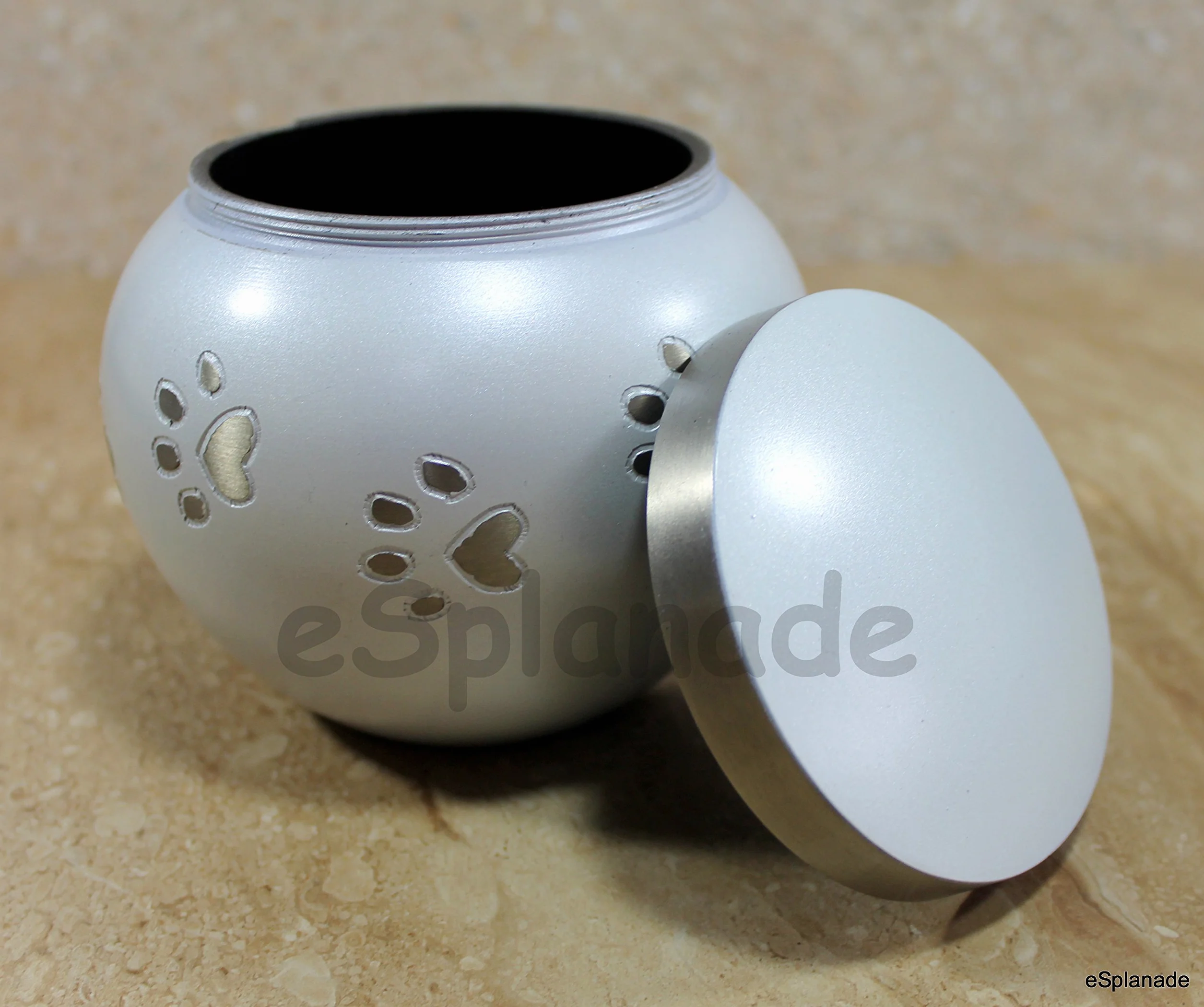 eSplanade Urna funeraria monumenti Urna Contenitore in vetro | Urna in ottone | Urna in metallo | Graburne | Monumenti souvenir | Urna per animali domestici (bianco 30 lb)
