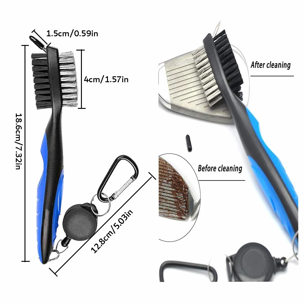 Kit Accessori Golf Spazzola Asciugamano Strumento Riparazione Marcatore Palline
