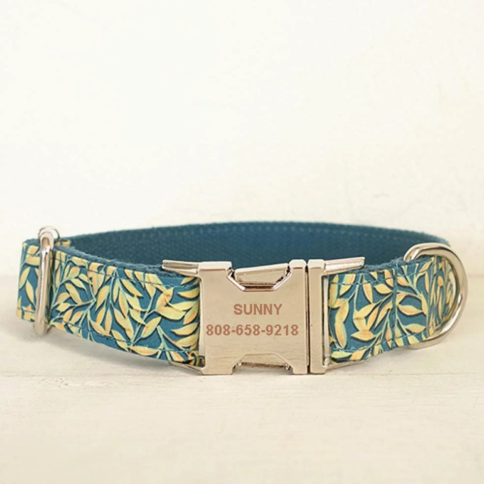 Collare per Cani Collare per Animali Domestici Collare per Animali da Compagnia in Nylon Resistente Personalizzato con Nome identificativo inciso