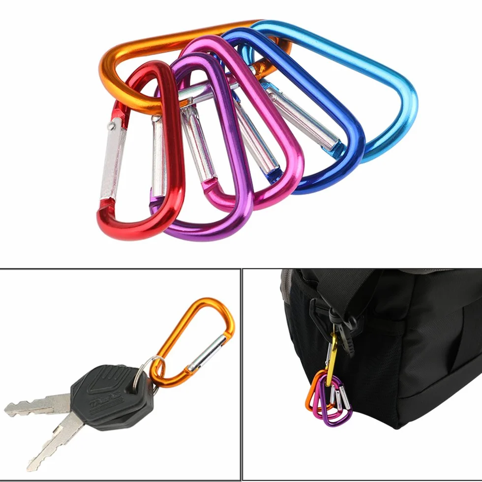 20Pcs 5cm Alluminio Moschettone Set, Mini Portachiavi, Campeggio Gancio a Molla