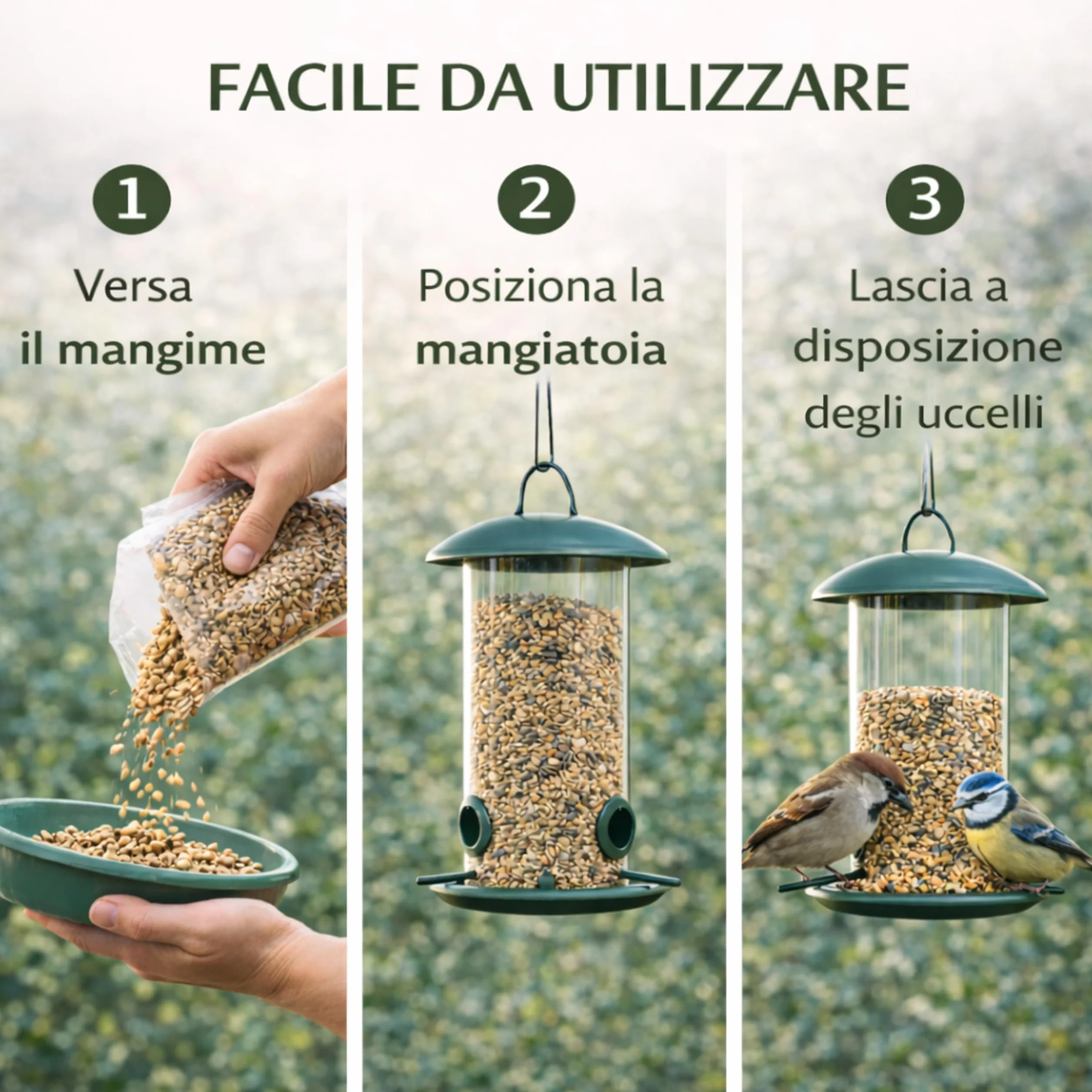 AGRI-CULTURA® | Mangime Uccelli Selvatici 800g | Miscela Semi e Granaglie Naturali per Tutti i tipi di Uccelli | Alimentazione Completa, Ideale per Casette e Aree Protette.