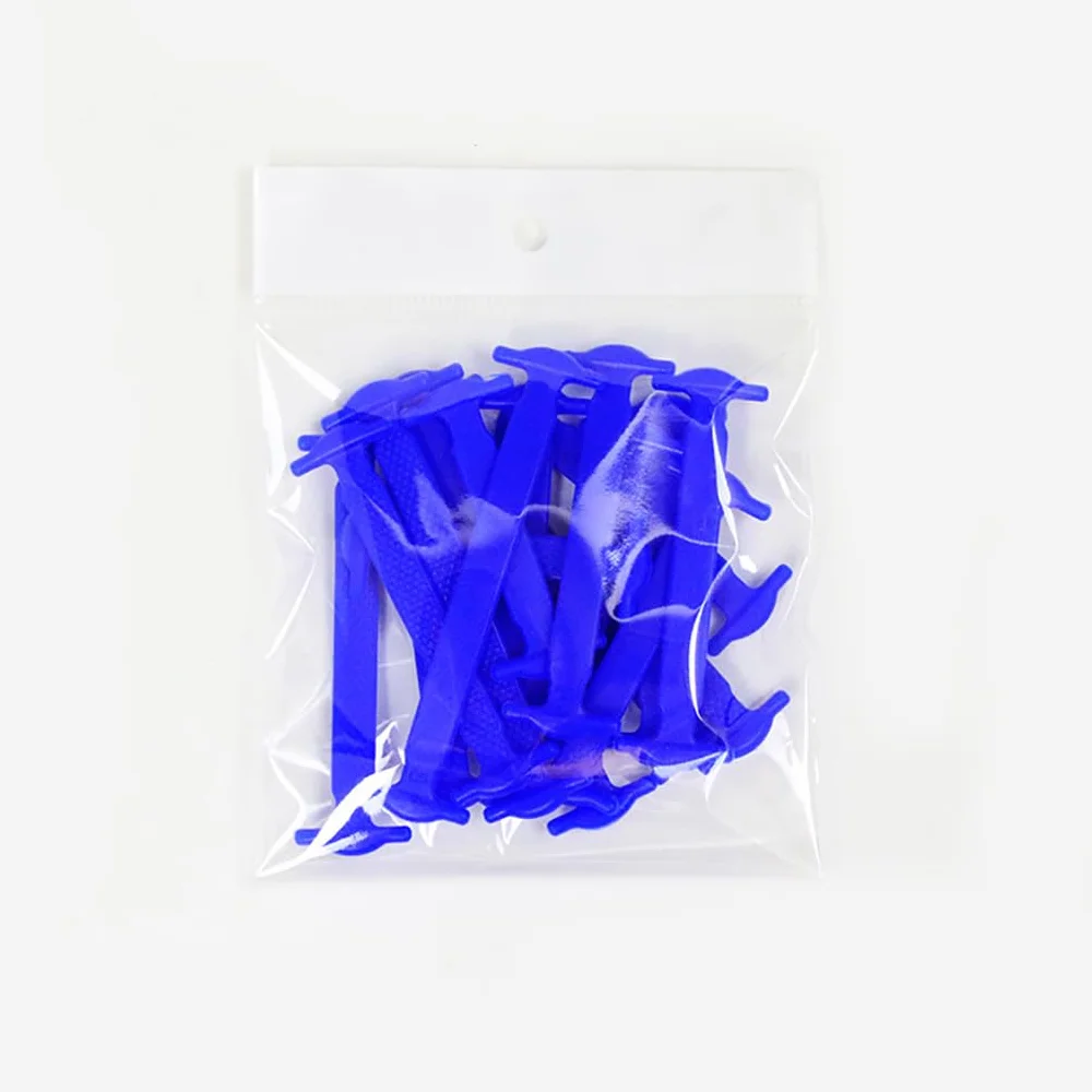 Lacci Elastici per Calzature 16 Pezzi Blu, Fibbie Fissaggio Senza Cravatta