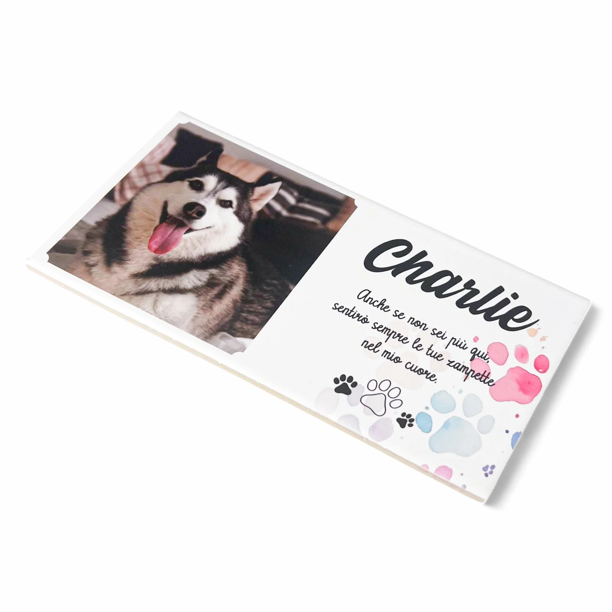Albalù Targa lapide commemorativa personalizzabile in gres porcellanato 10x20 cm