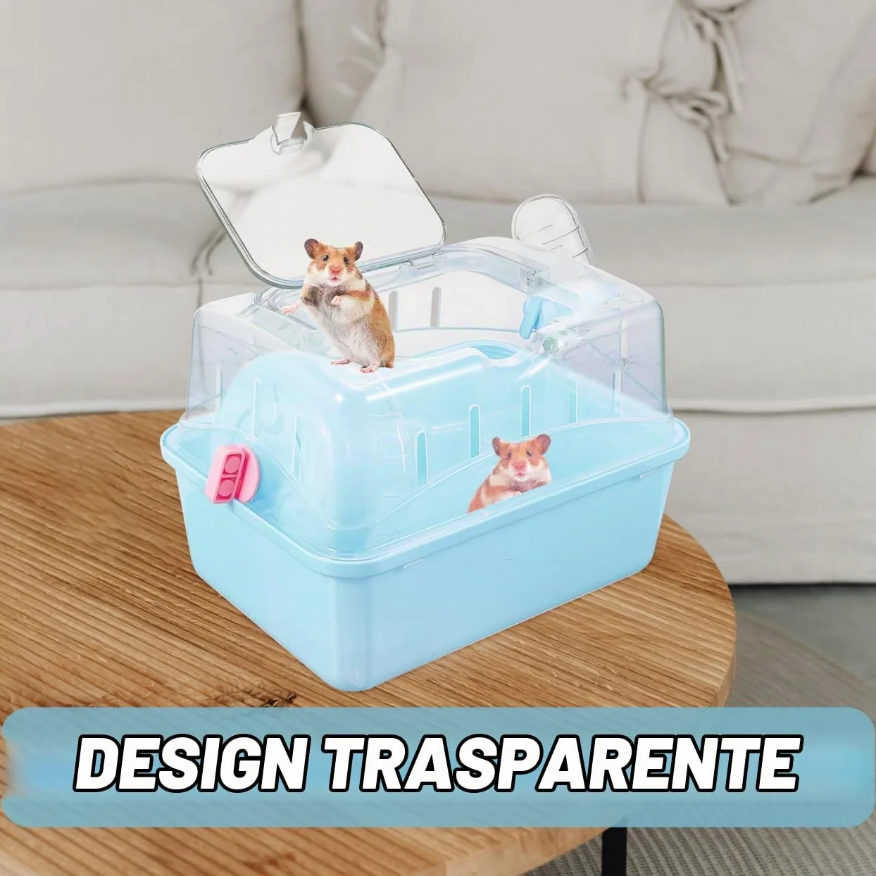 Toddmomy Gabbia Per Criceti Trasparente Con Tetto Panoramico Custodia Da Viaggio Robusta E Spaziosa Per Piccoli Animali Come Criceti E Topi 8.86X6.69X6.50In Trasportino Sicuro Per Esterni