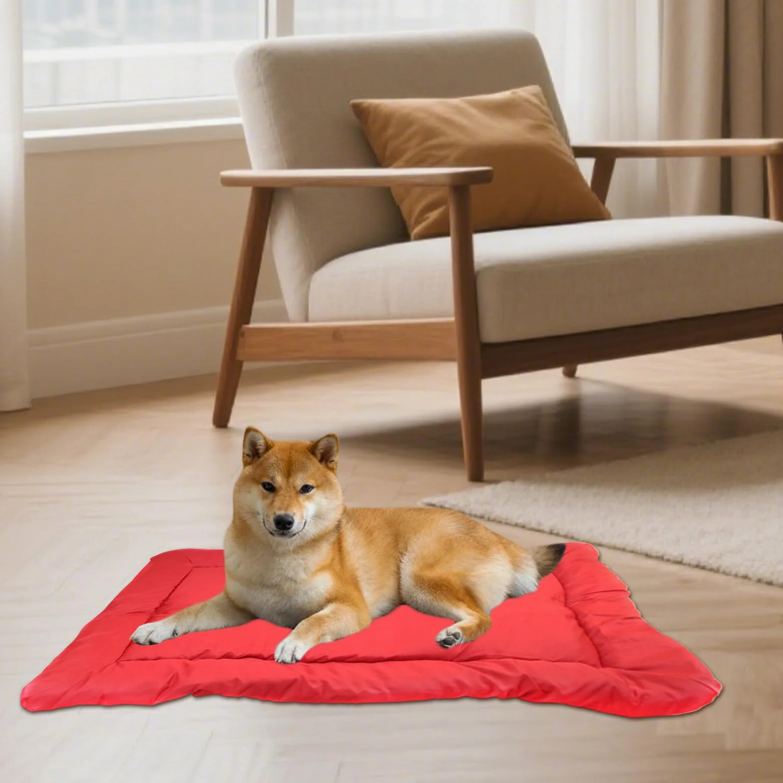Generico Outdoor Dog Bed, Portable Camping Travel Dogs Couch, Waterproof Cloth Washable Waterproof Roll-Up Pet Mat, Suitable for Small, Medium, Large Breeds, Ideal for Indoor, Outdoor, 90x60x3cm