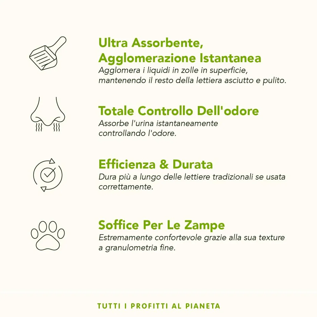 Almo Nature Soft Texture Lettiera A Trama Finissima Per Gatti 100% Vegetale Biodegradabile Compostabile Agglomerante 4.54Kg