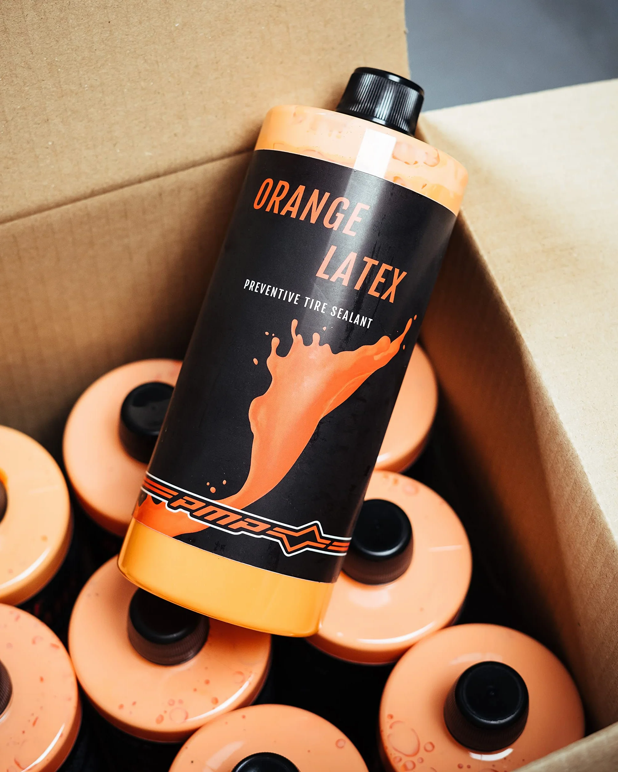 PMP Orange Latex - Lattice Liquido Sigillante Antiforatura per Coperture Tubeless MTB e STRADA. La Tua Assicurazione Contro le Forature.
