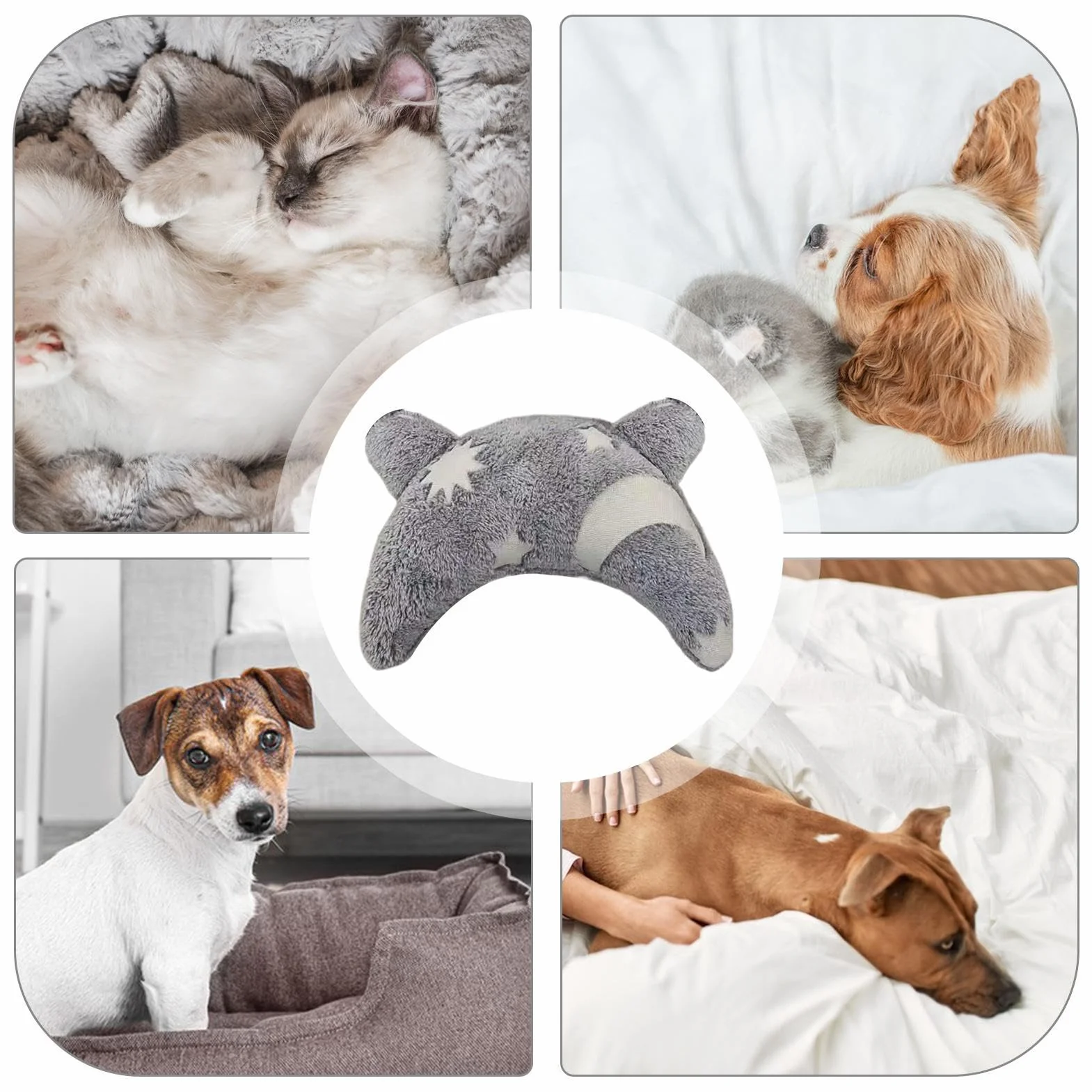 Cuscino calmante per cani, cuscino di supporto per il collo, cuscino ortopedico in memory foam, cuscino per cani in morbido pile anti ansia, comodo aiuto cervicale per casa, letto, divano, cassa, uso