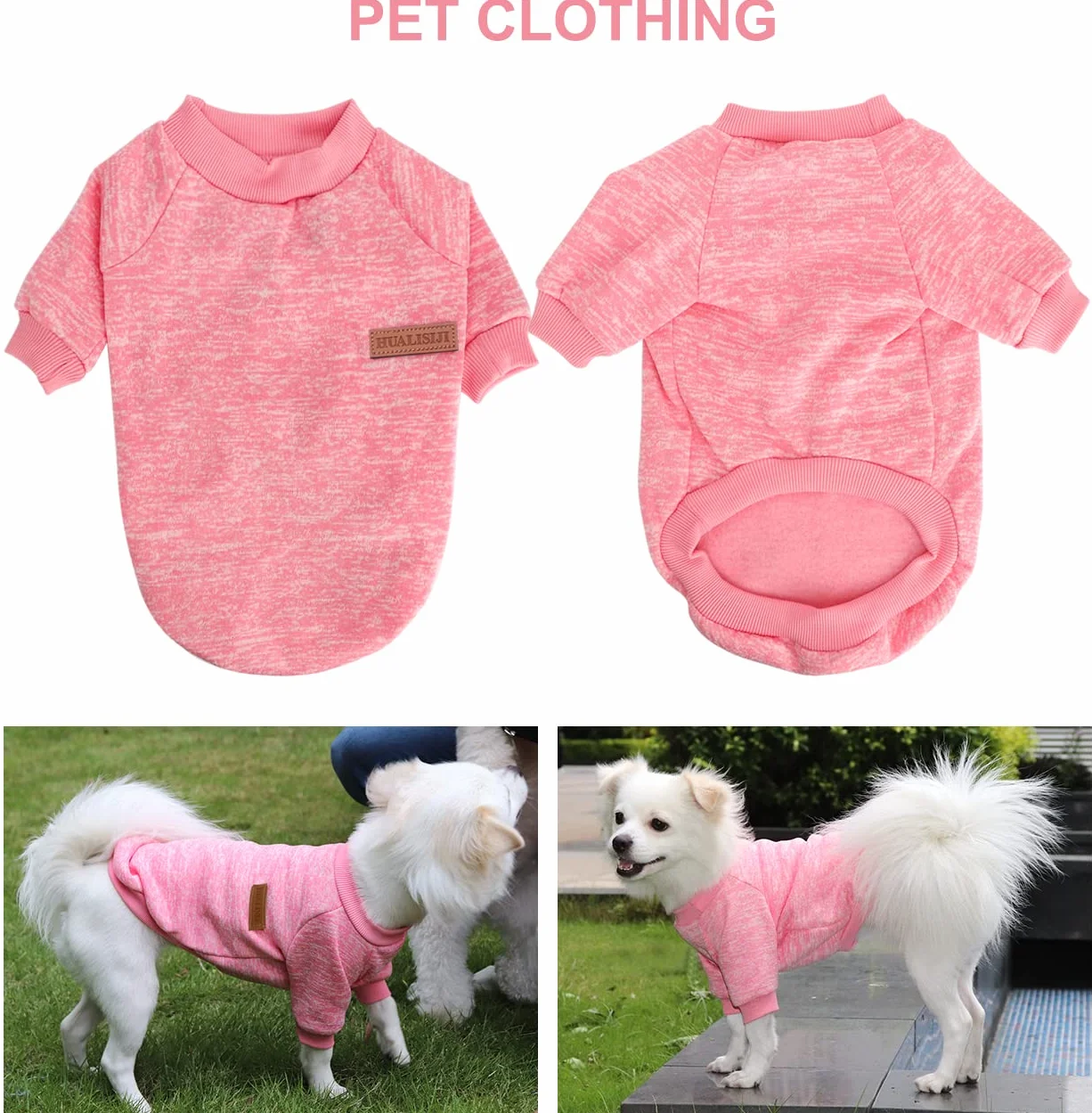 Maglione Cane Taglia Grande Felpe per cani Labrador Maglia Pile 4XL Rosa+Viola