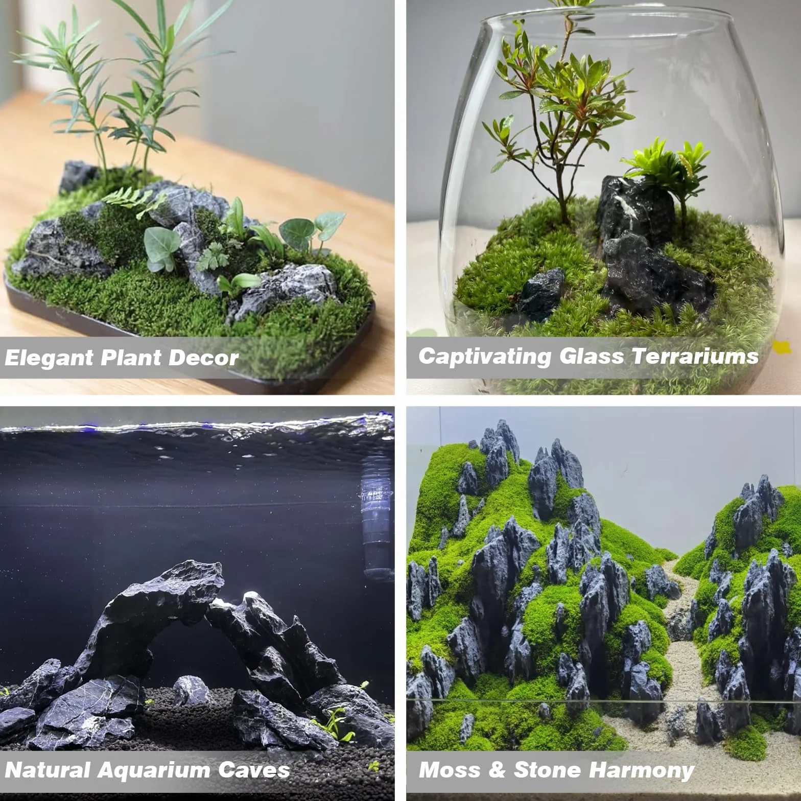 Unocho Rocce Seiryu 5kg Pietre Naturali Dragon Stone per Acquari Aquascaping Decorazione Acquario Paesaggio Modello Giardino in Miniatura(7,5-20 cm)
