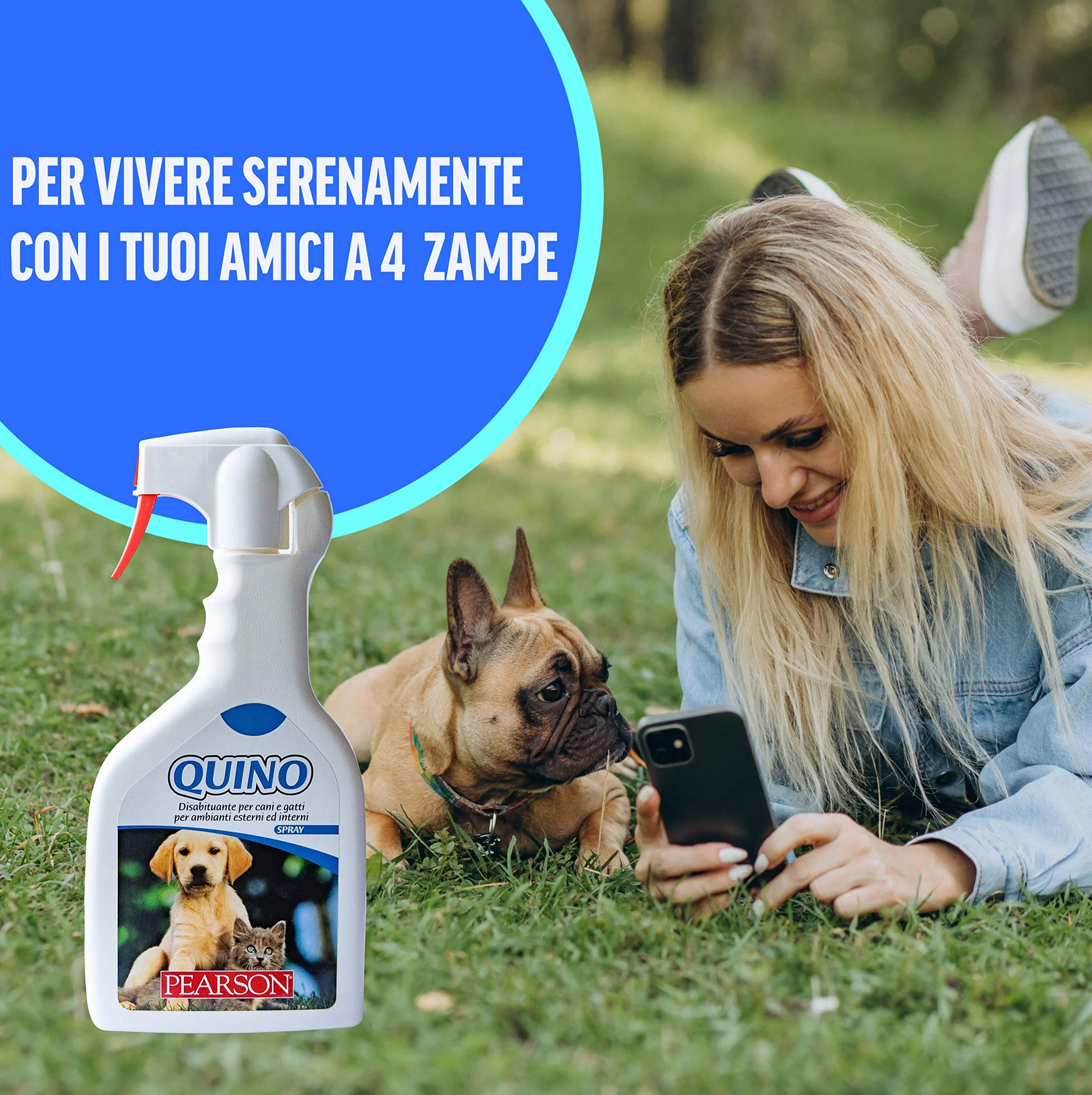PEARSON Disabituante per Cani e Gatti Spray 700ML, Profumo Agrumato, Spray Anti Pipi Gatto e Cane, Soluzione Anti Urina per Interni ed Esterni, Disabituante Gatti Made in Italy