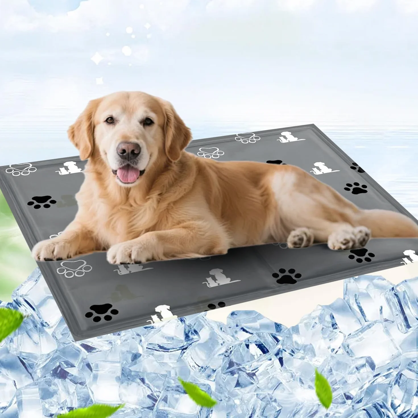 Tappetino Refrigerante Cane 65x50cm Gel Non Tossico Lavabile Antigraffio per Cani Piccola Media Grande Taglia Estate Interni Esterni