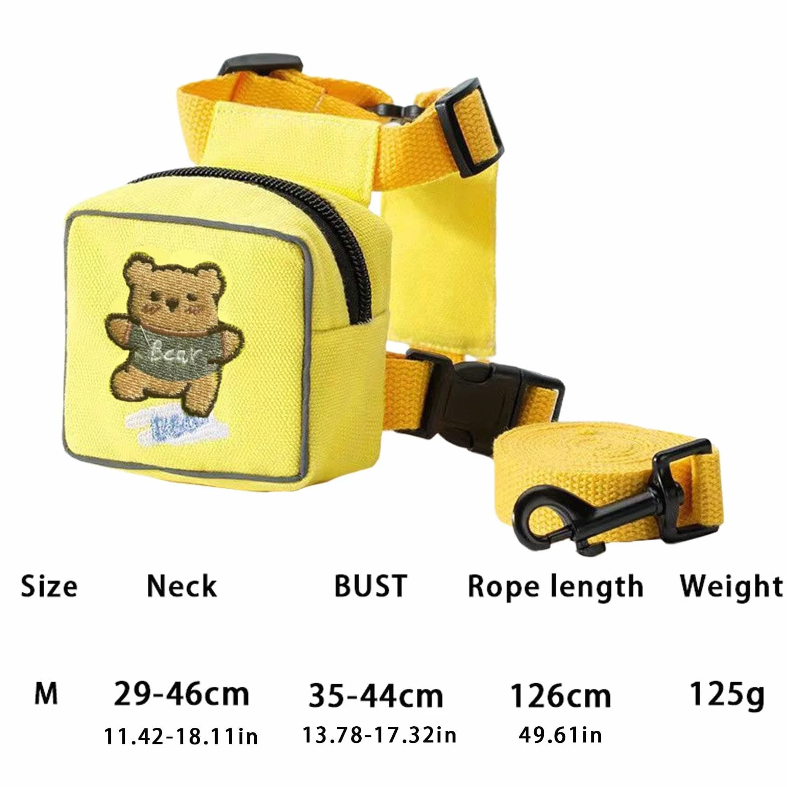 Pettorina per cani con zaino – Twill – Zainetto per cani con guinzaglio – Grazioso zaino per gatti, sella colorata per cani, accessorio da viaggio per amici di famiglia o