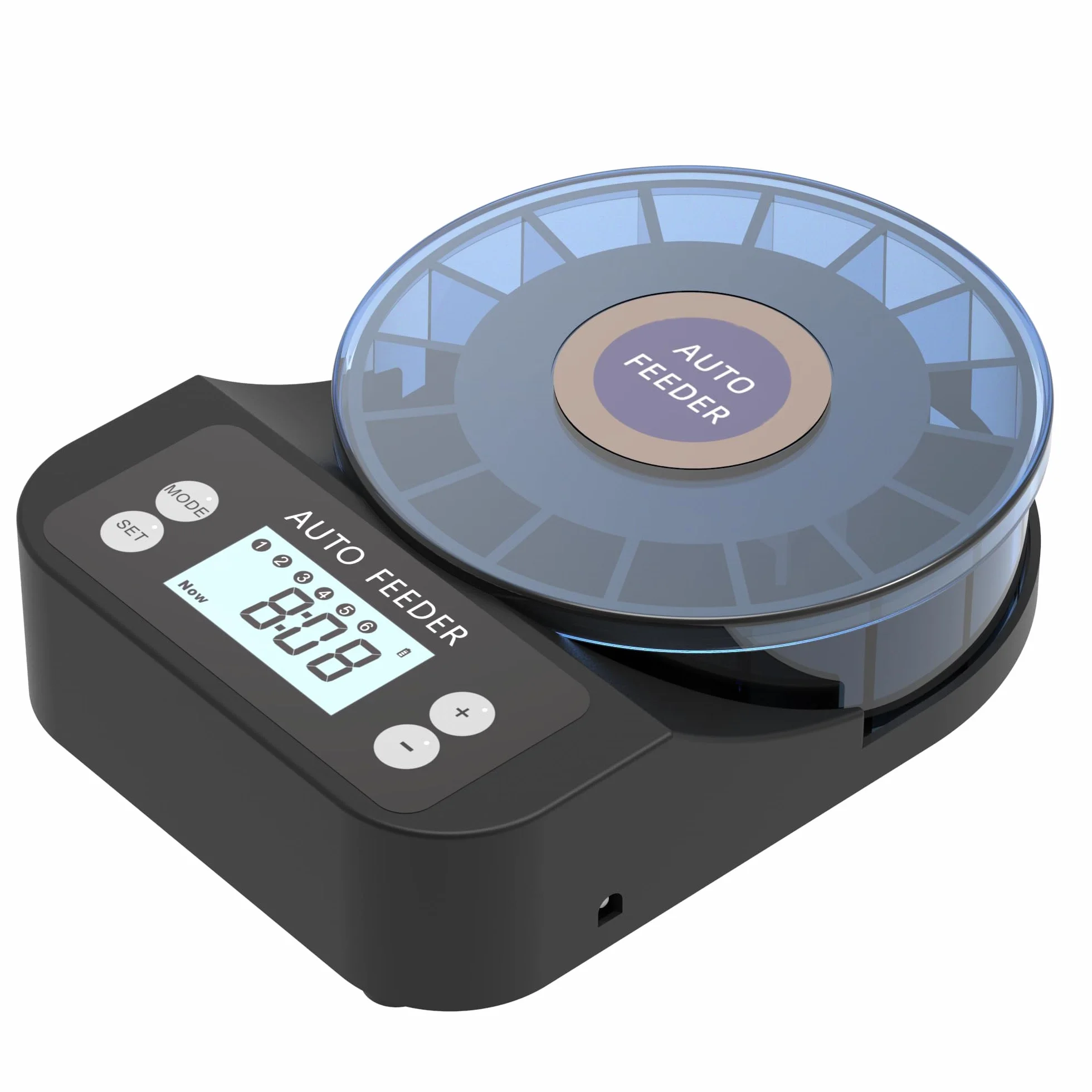 60 ml mangiatoia automatica per pesci d'acquario, distributore automatico di cibo con timer, mangiatoia ricaricabile con timer, con cavo USB, display LCD