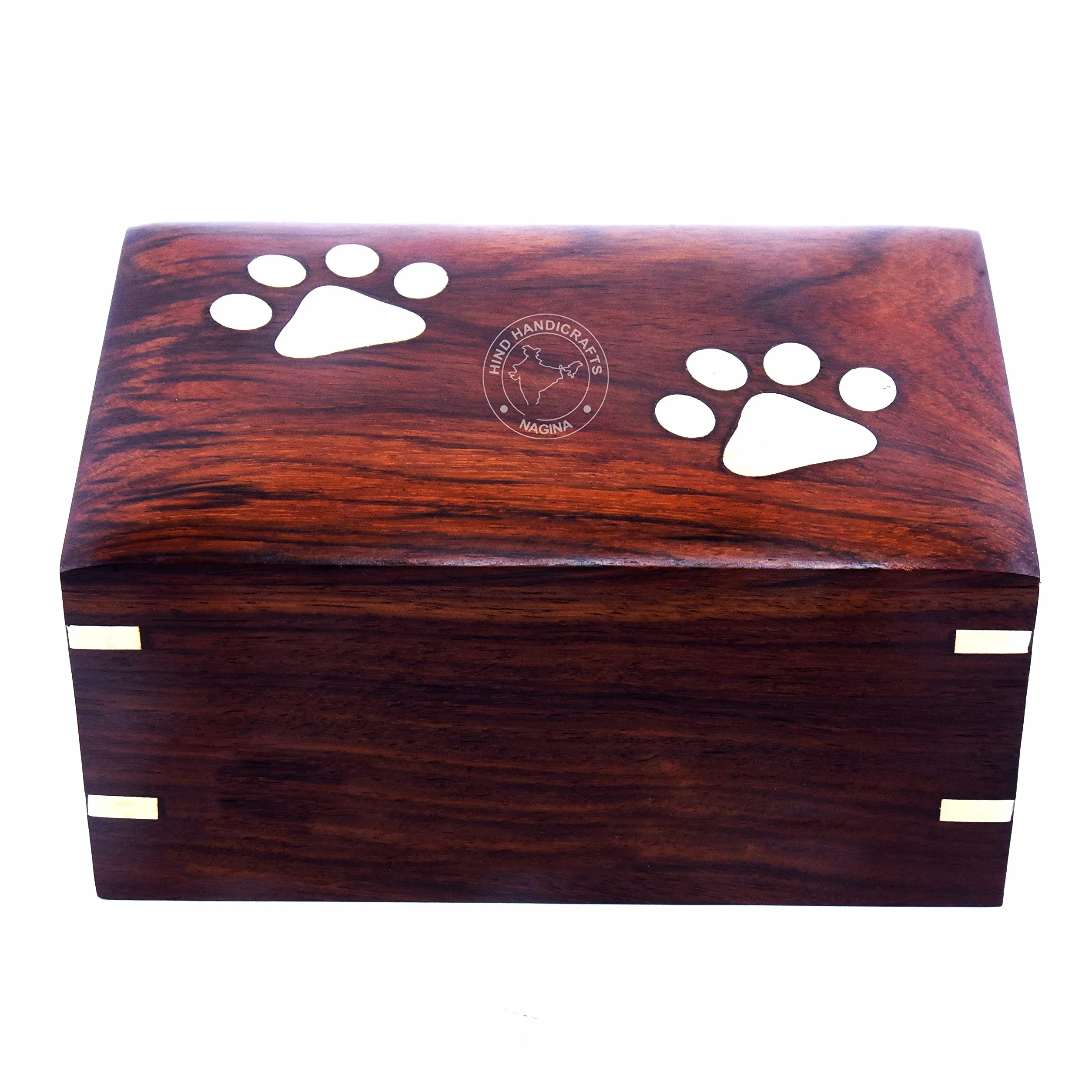Rosewood Pet Urn Pacifica Pet Memorial urna, Photo box cremazione urna per cani, gatti, ricordi, Urna per ceneri, scatola in legno Large : 9" x 5.5" x 4.5" - 160lbs or 72kg Earthen