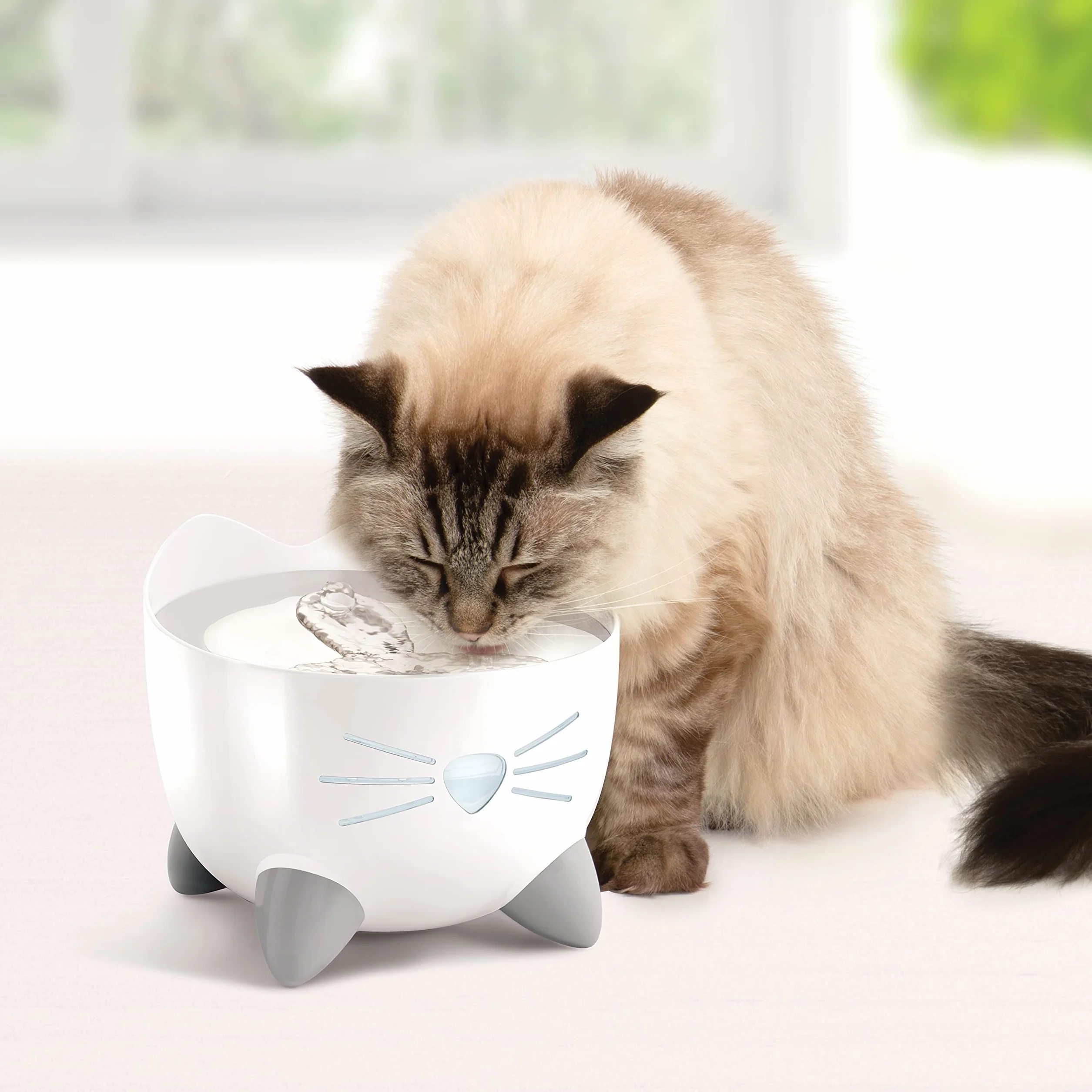 Catit PIXI Fontana per gatti 2,5 l bianco acciaio inox