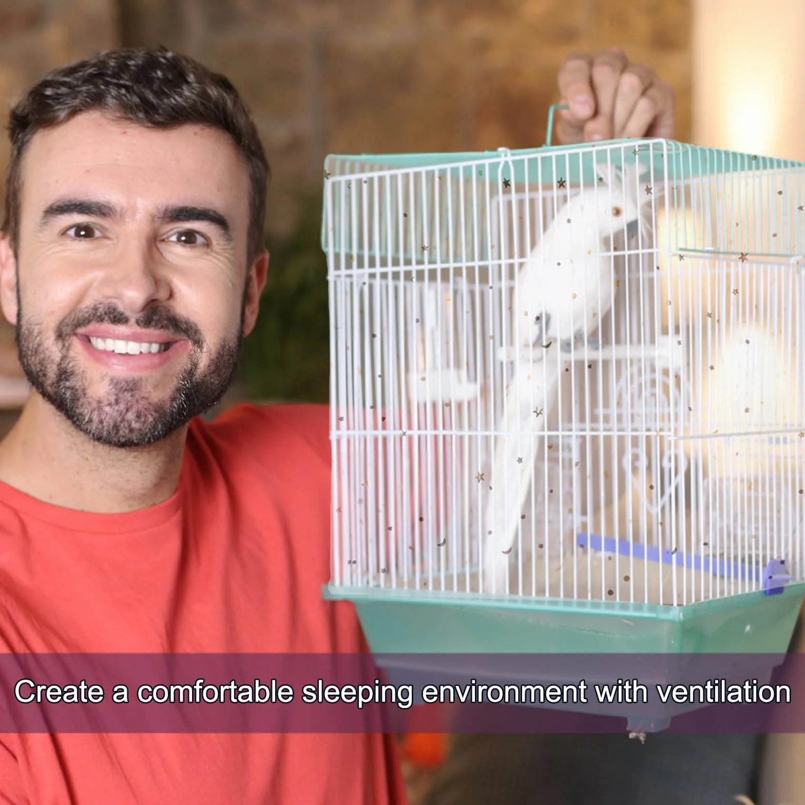 Copertura per Gabbia Uccelli Extra Large Copertura in Rete per Gabbia Uccelli di Nylon con Cattura di Piume Semi Protezione Gonna Morbida e Ariosa per Pappagallo Parrocchetto Ara