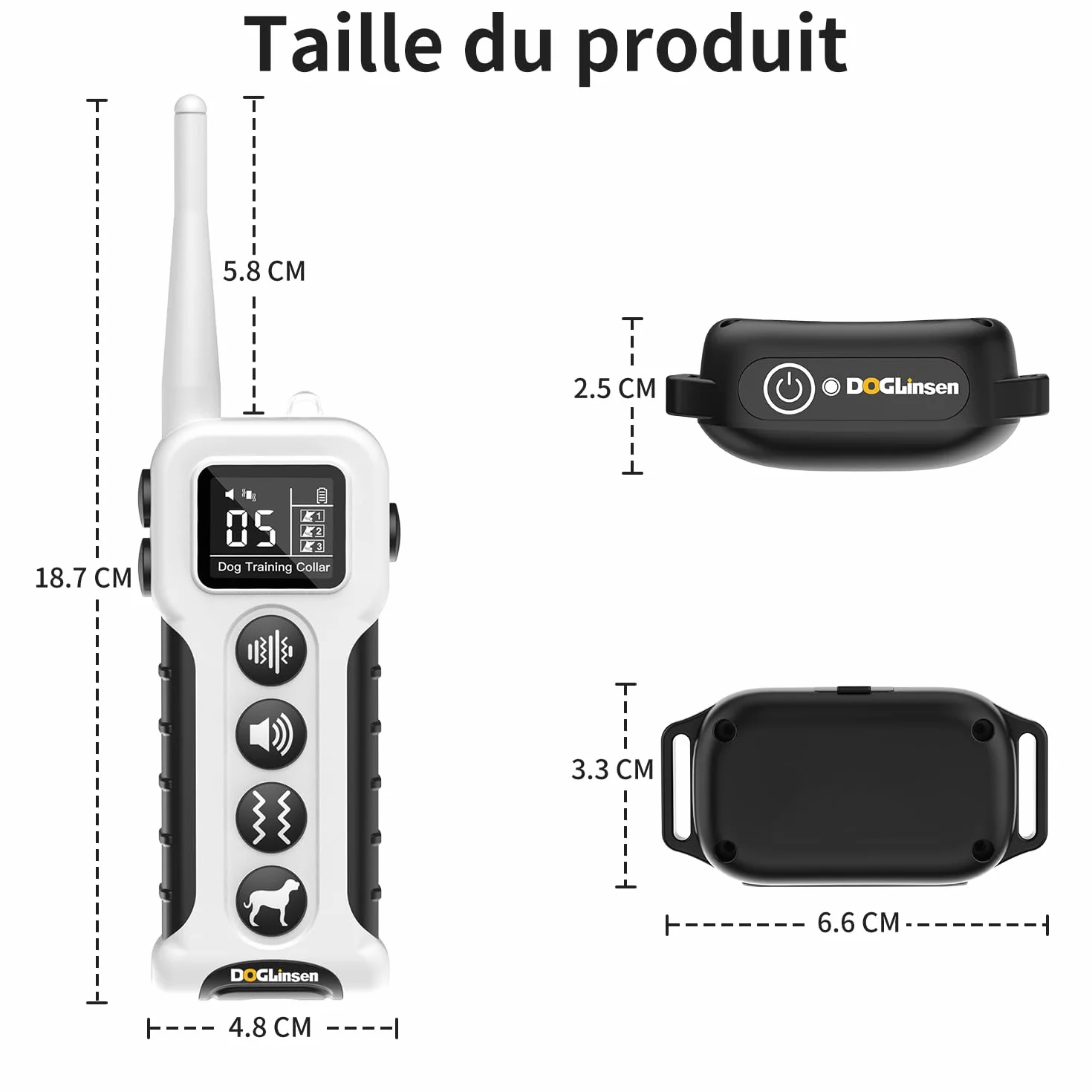 Collier de Dressage Pour Chien sans Choc - Collier Vibrant Pour Chien, Portée 1000m, 9 tonnellate e modalità di vibrazione, Pour Chiens Petit, Moyen et Grand - senza Douleur