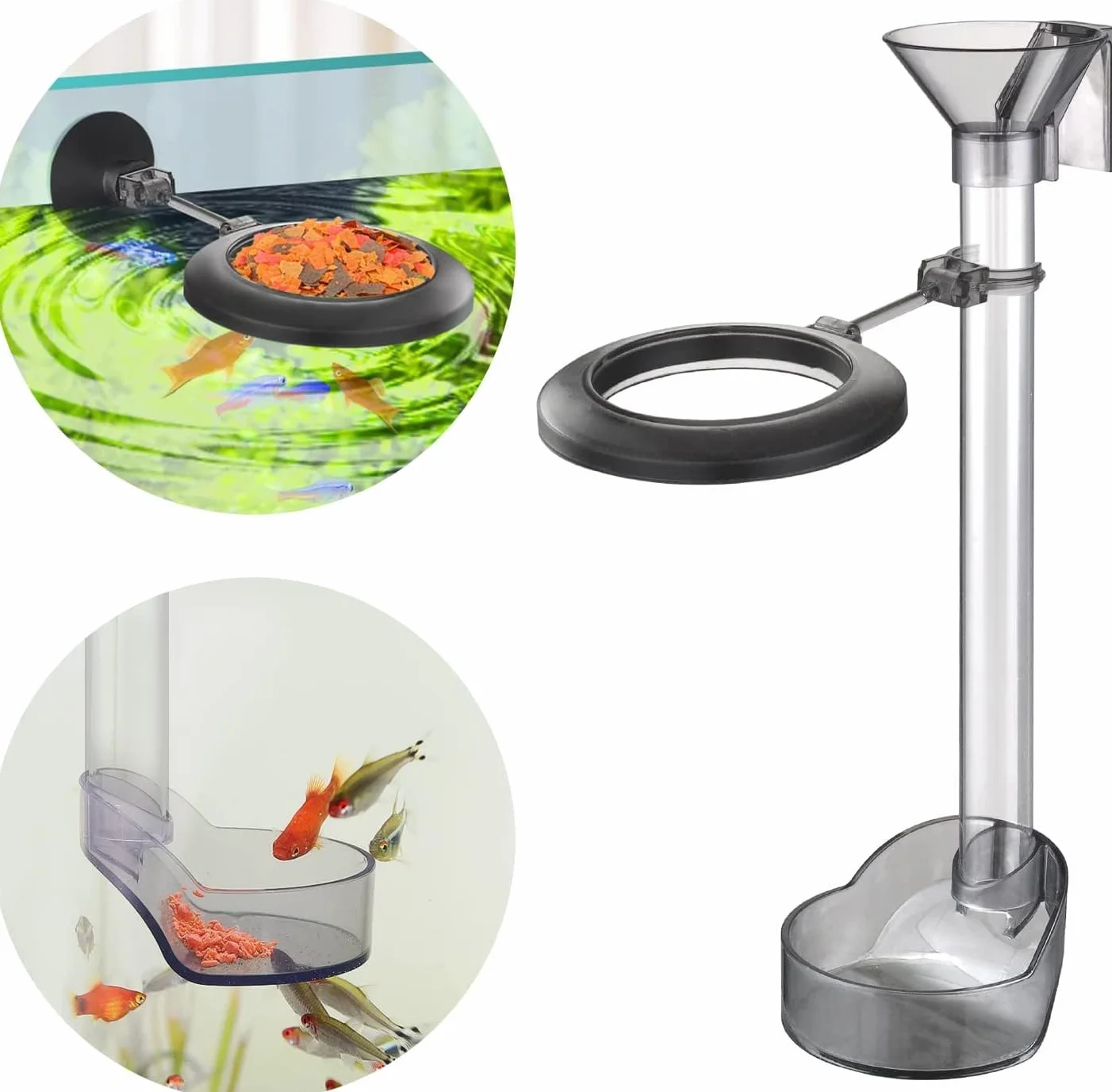 boxtech Tubo di Alimentazione Acquario, Mangiatoia per Pesce e Gamberetti per impedisce la proliferazione incontrollata degli organismi, per Gamberetti, Pesci, tartarughe (20-37cm)