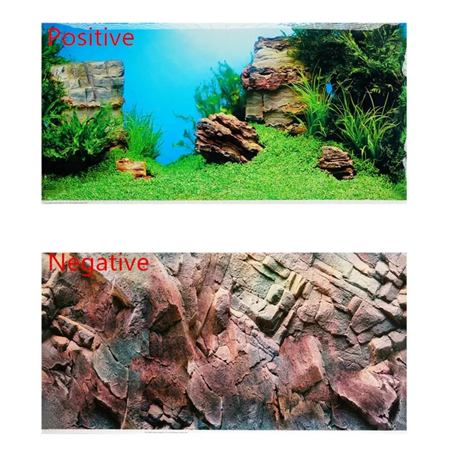 Sfondo Acquario 60 100 150 CM Alta Double Sided Acquario Sfondo Poster Rock Fish Tank Decorativo da Parete Immagine Decor Lucido per la Decorazione(Green,150 x 60 cm)