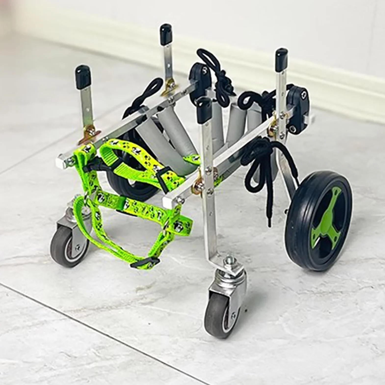 Carrello Cani Disabili Sedia a Rotelle Regolabile per Cani per Zampe Anteriori/Posteriori, Carrello per Animali Domestici in Alluminio con 4 Ruote Leggero, Assistente per Passeggiate con I Cani(XS)
