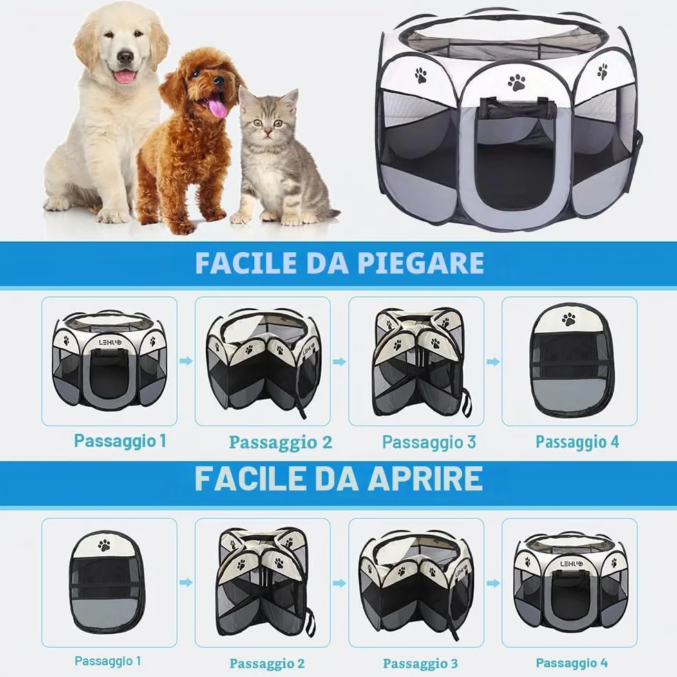 Recinzione per cani marrone