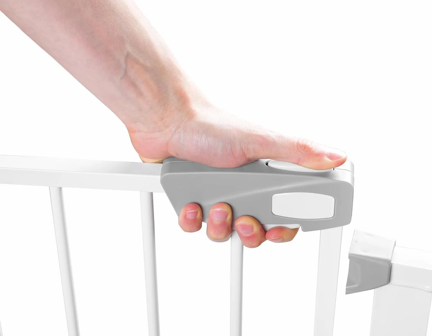 Cancelletto di Sicurezza a Pressione per Cani e Gatti Metallo Bianco 76cm 75-84cm