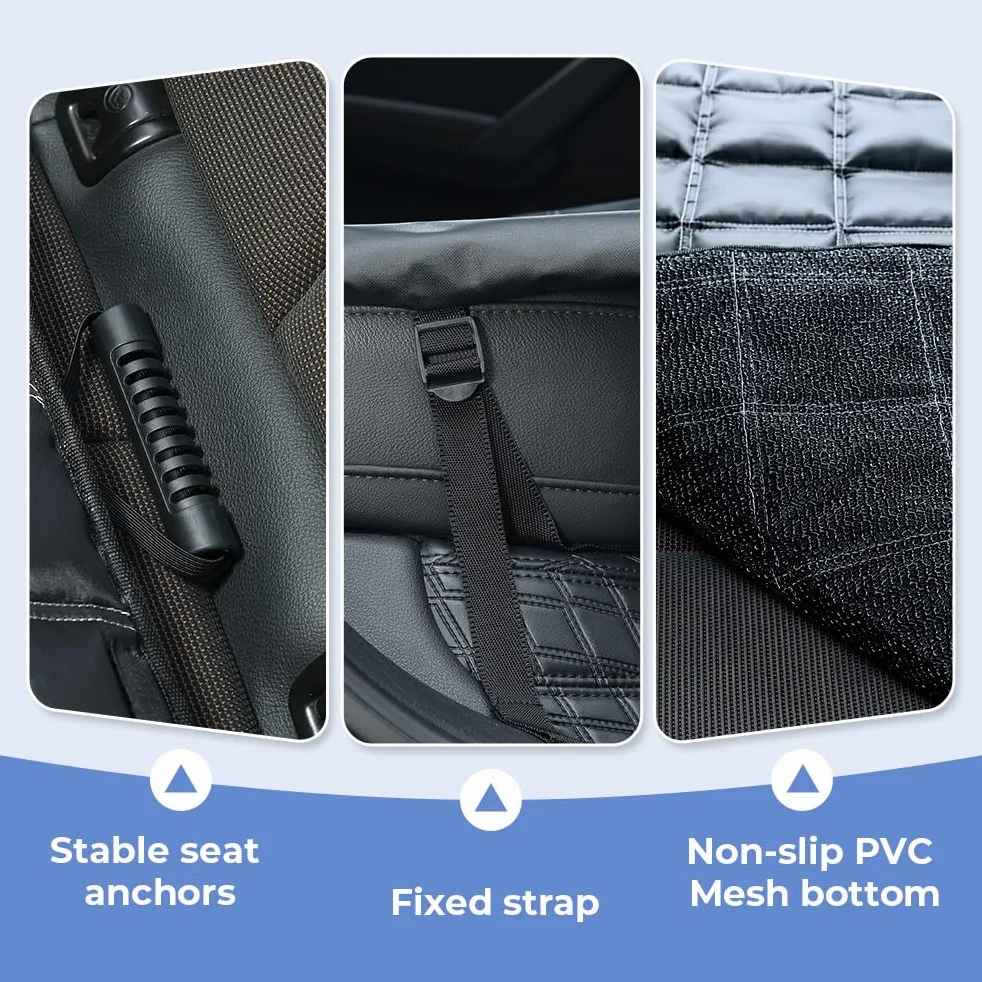 KYG Copertura per cani per sedile posteriore dell'auto 4 in 1, sedile posteriore con protezione laterale, 100% impermeabile, antigraffio e antiscivolo, per auto, camion e SUV, 135 x 147 cm, nero