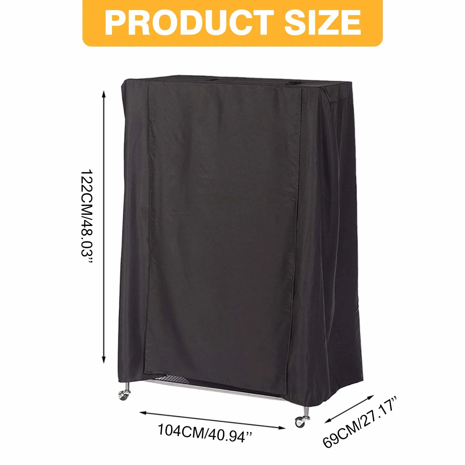 Copertura per gabbia per uccelli, impermeabile, buona notte, grande copertura protettiva per gabbie di pappagallo, blackout universale per gabbie quadrate, nero, 122 x 104 x 69 cm