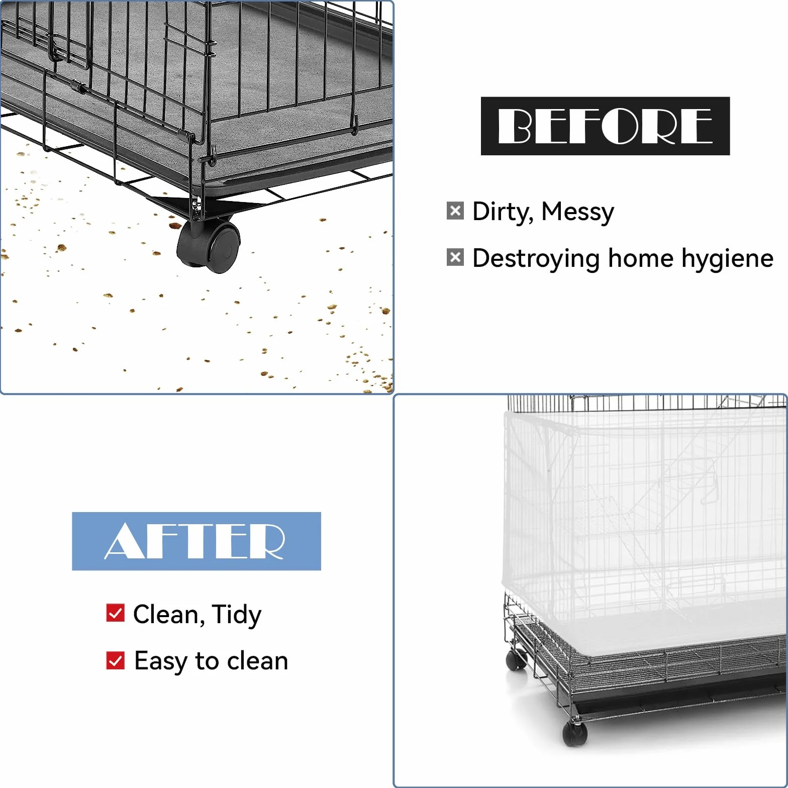 Trinkrittey Rete protettiva per gabbia per uccelli extra grande, universale, in rete di nylon, adatta per gabbie quadrate rotonde