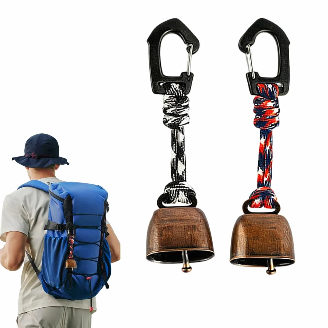 2 Pezzi Piccola Campanella Da Mucca Campanello Anti-Orso In Ghisa Con Silenziatore In Metallo Per Escursionismo E Campeggio All'Aperto Lunghezza 14 Cm (Colore Casuale)