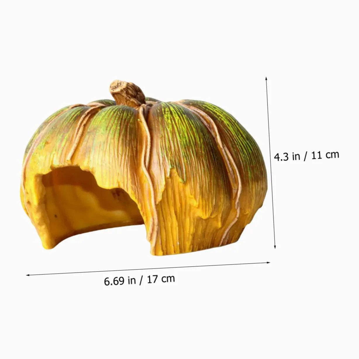 Alipis Grotta Decorativa Per Acquario Zucca Accessorio Per Acquario in Resina Decorazione e Per Pesci e Gamberetti Paesaggistico Per Acquari Piccoli e Compatti