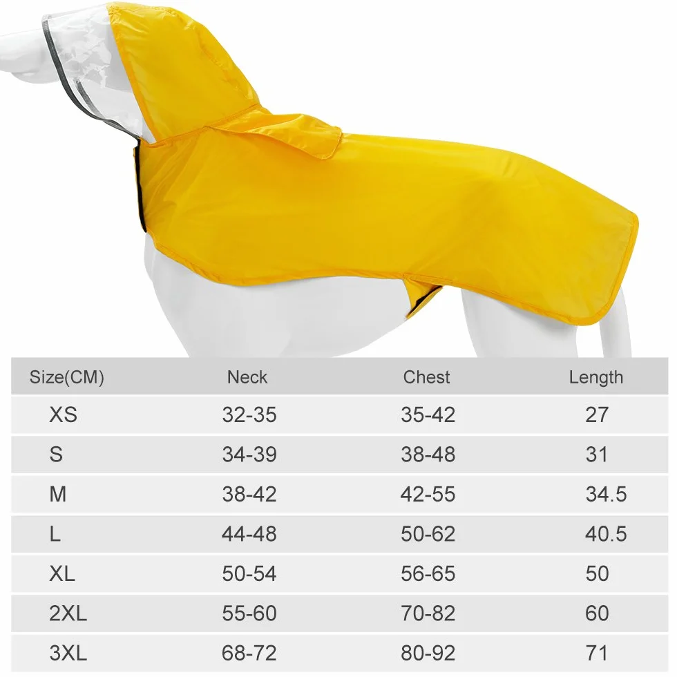 Giacca Impermeabile per Cani, Cappotto Impermeabile per Cani con Cappuccio, Giacca Antivento Regolabile per Cani di Taglia Piccola, Media e Grande (M: Neck 38-42cm, Chest 42-55cm, Blue)