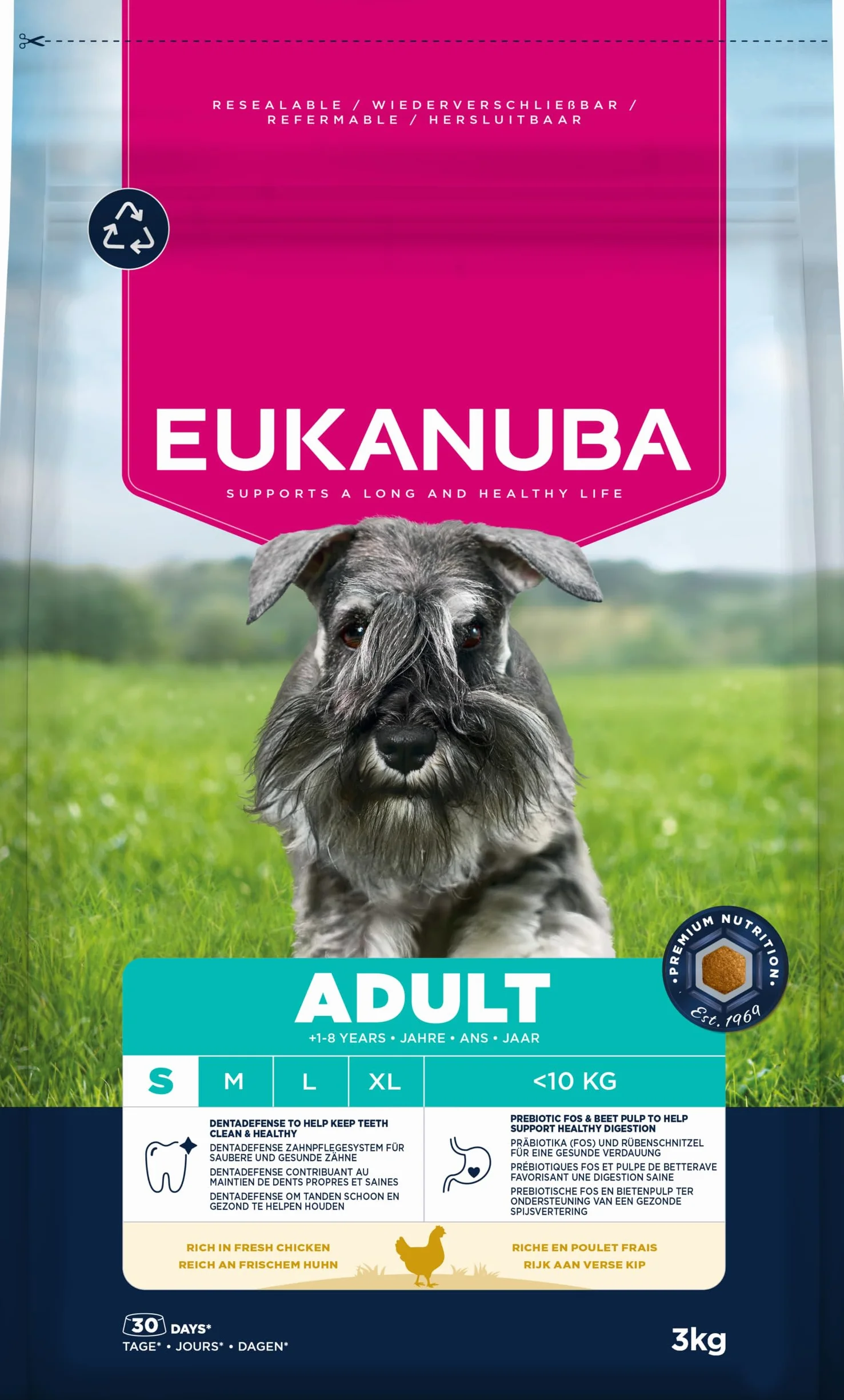EUKANUBA Cibo secco per Cani con pollo fresco per razze di taglia piccola - Alimento secco premium per Cani adulti, 3 kg