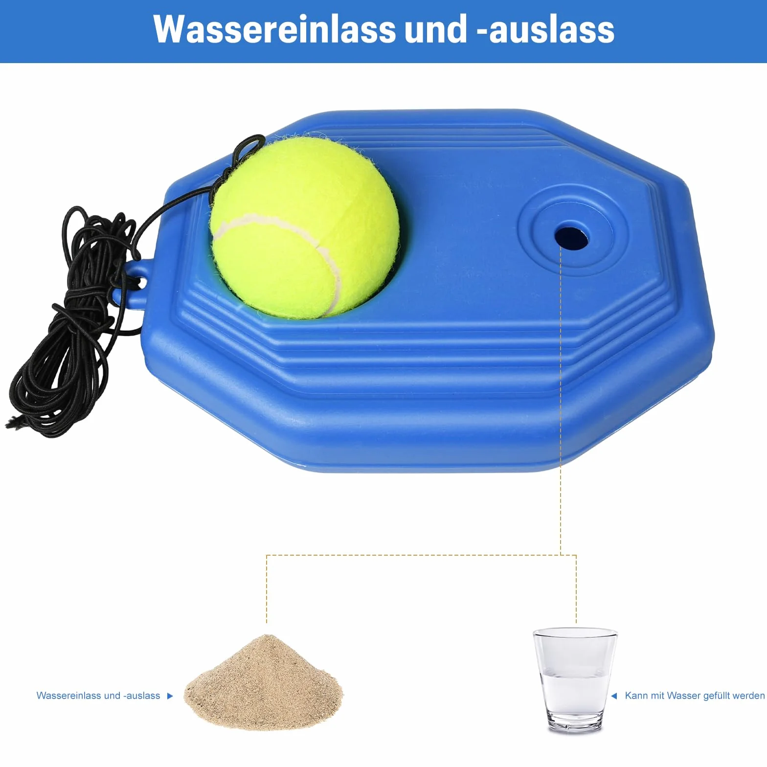 Allenatore Tennis con Base, Corda e Palla da Allenamento