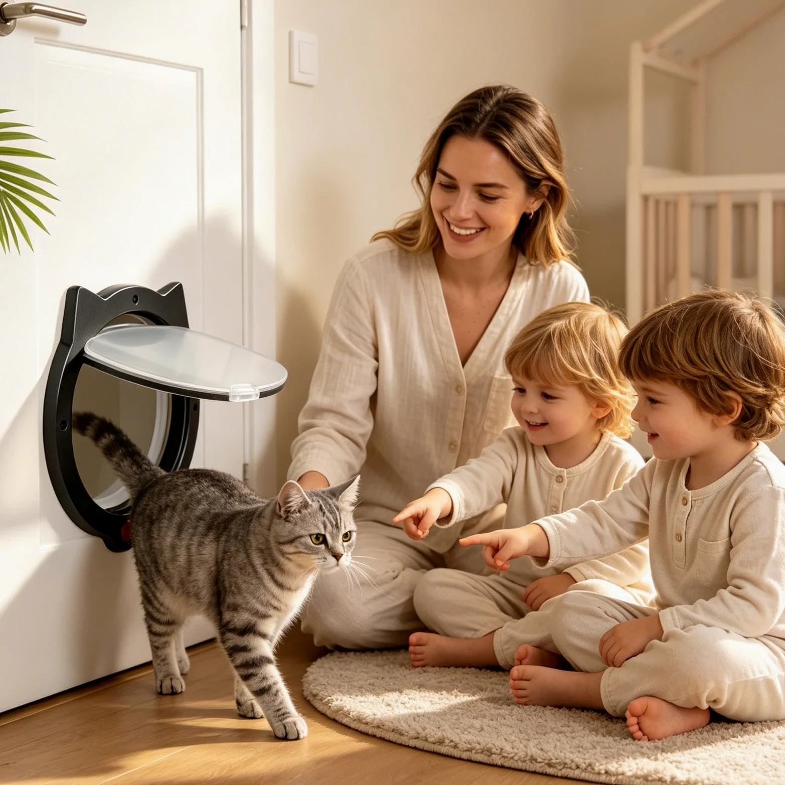 Porta Gatti 31 x 26 cm, 4 Modalità Di Blocco Regolabili | Gattaiola per Interni Per Cuccioli Parete Casa Cucina Camera Da Seminterrato Portico