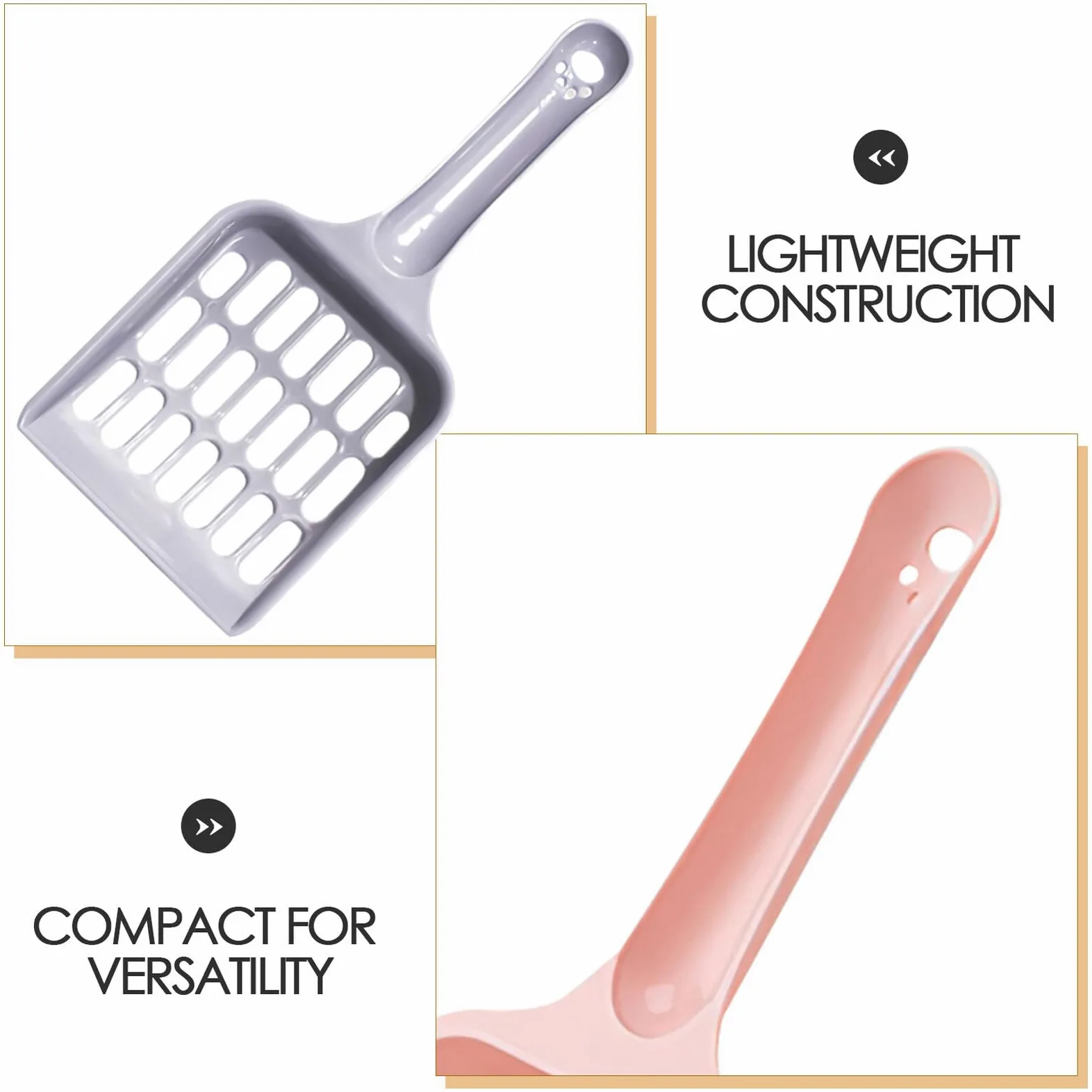 Toyvian Paletta per Lettiera per Gatti Filtro a Fori Piccoli Set da 24 Pezzi in Plastica Colorata Ergonomica Strumento Resistente per Pulizia Efficiente della Lettiera Domestica