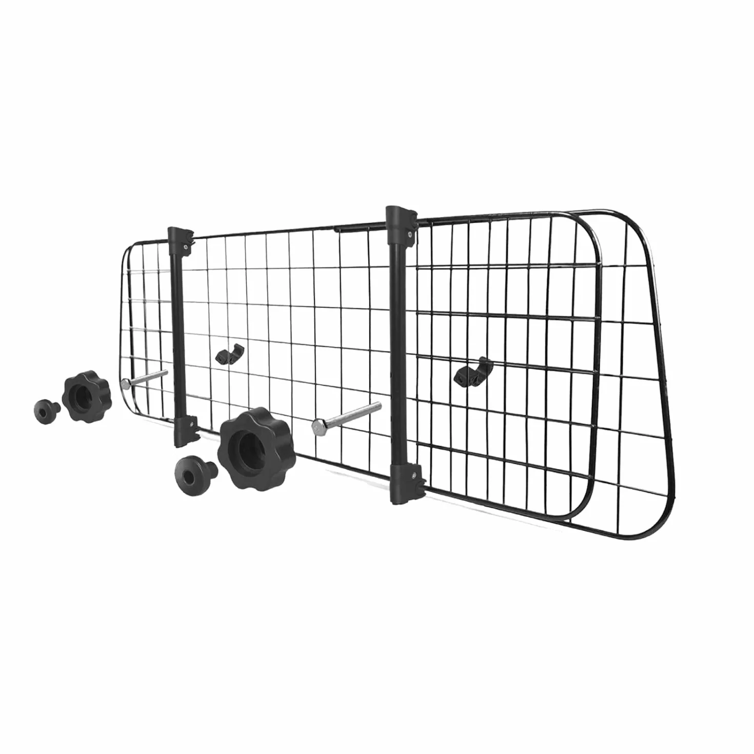 Nobleza-Barriera Protettiva per Auto per Cani,Separatore per Auto per Cani Universale Estensibile Barriera per Auto Barriera di Sicurezza a Griglia, 96-145x30cm in Acciaio