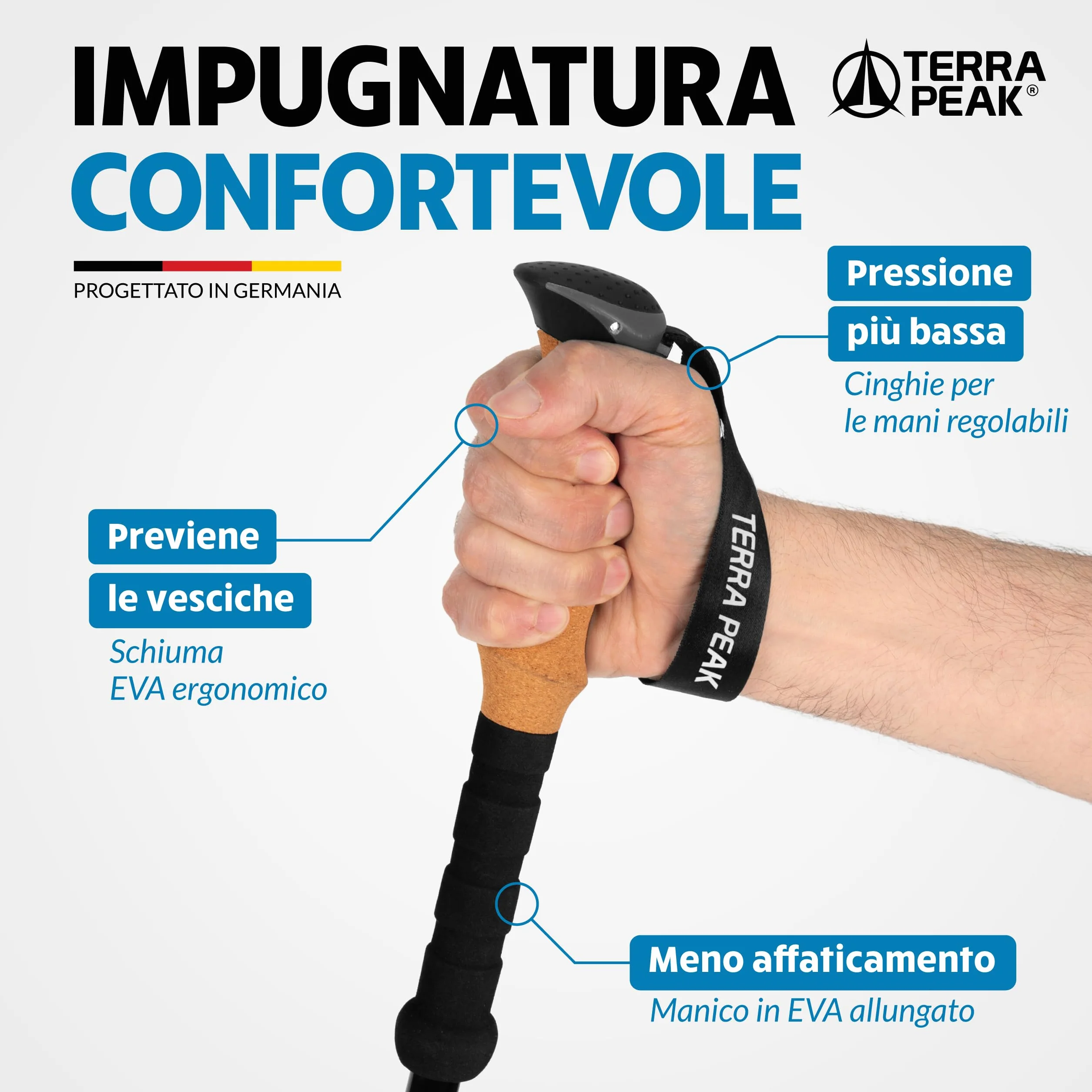 Terra Peak Bastoncini da trekking telescopici in alluminio carbonio nordic walking trail running escursionismo