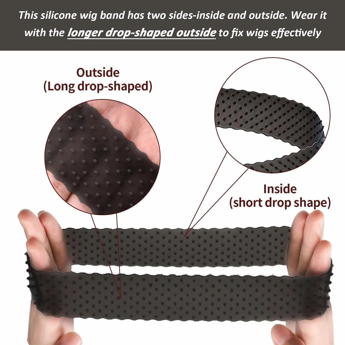 Fasce Per Capelli Da 3 Pezzi E Reti Per Parrucche Da 3 Pezzi, Fasce Per Parrucche In Silicone, Fasce Antiscivolo, Fasce Antisudore, Fasce Elastiche