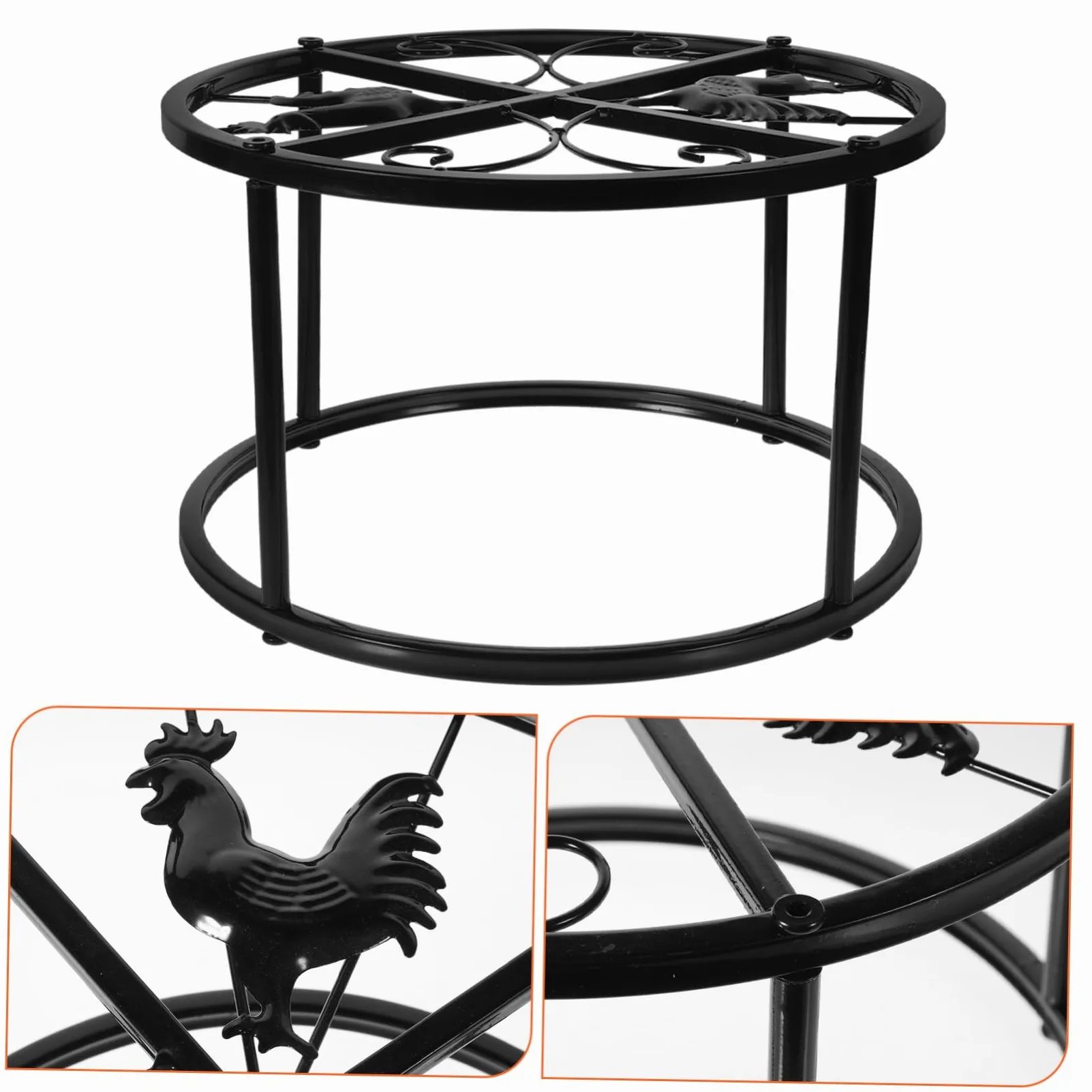 BESPORTBLE Supporto per Mangiatoia e Abbeveratoio Polli Design Rialzato Pratico in Ferro Nero Resistente e Funzionale per Allevamenti e Cortili Esterni